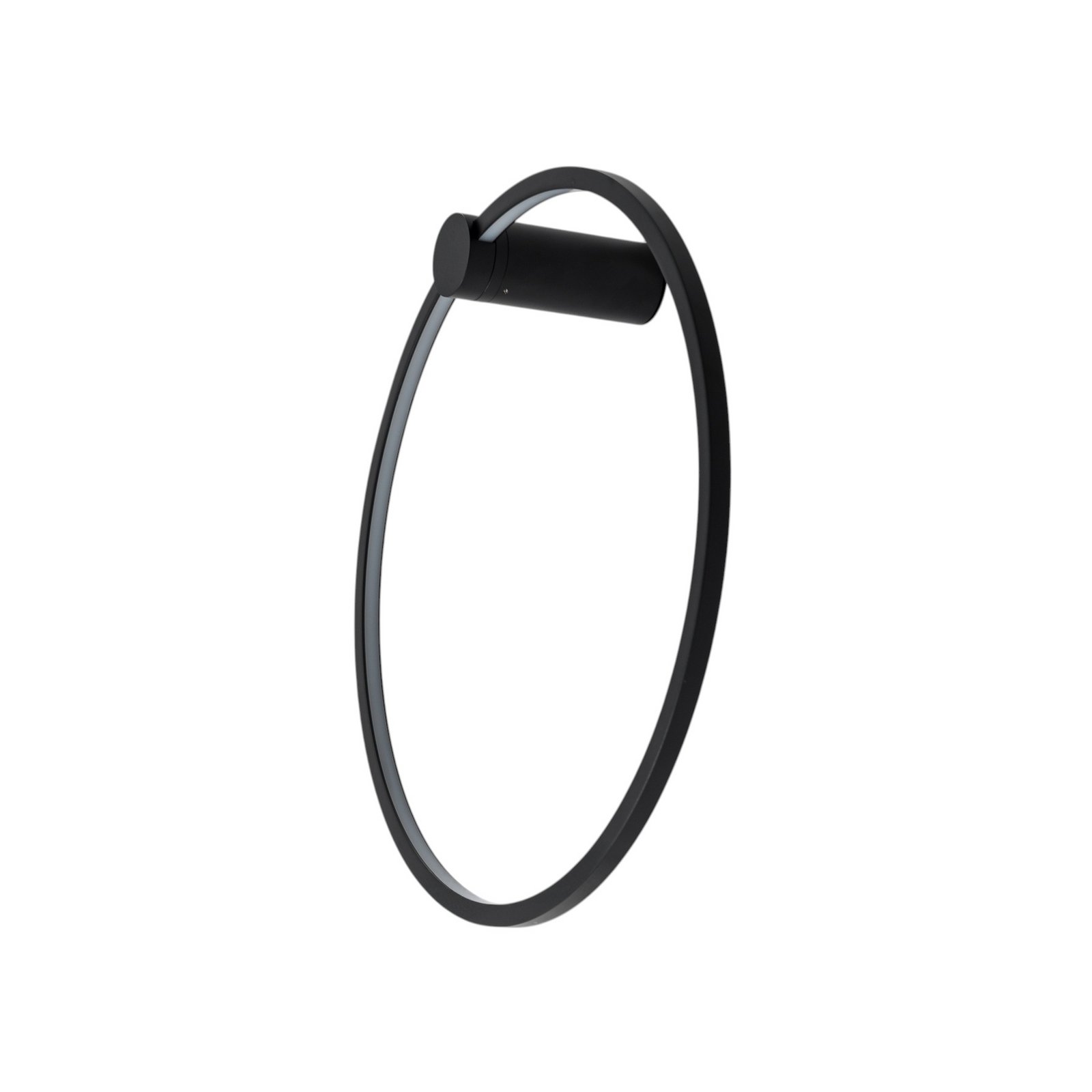 LED-Wandleuchte Saturno, schwarz, Ø 50 cm, Metall, 4.000 K
