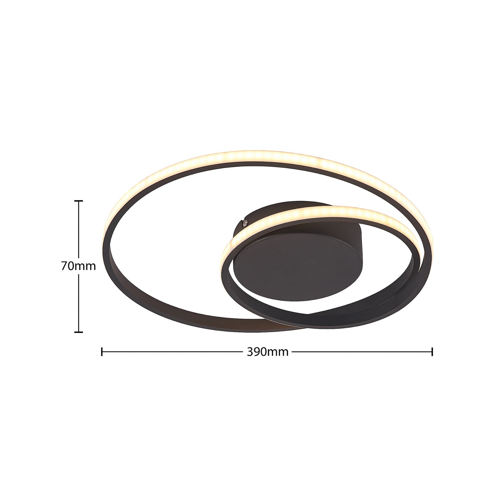 Emisua LED Candeeiro de Tecto CCT Dim. Black - Lindby