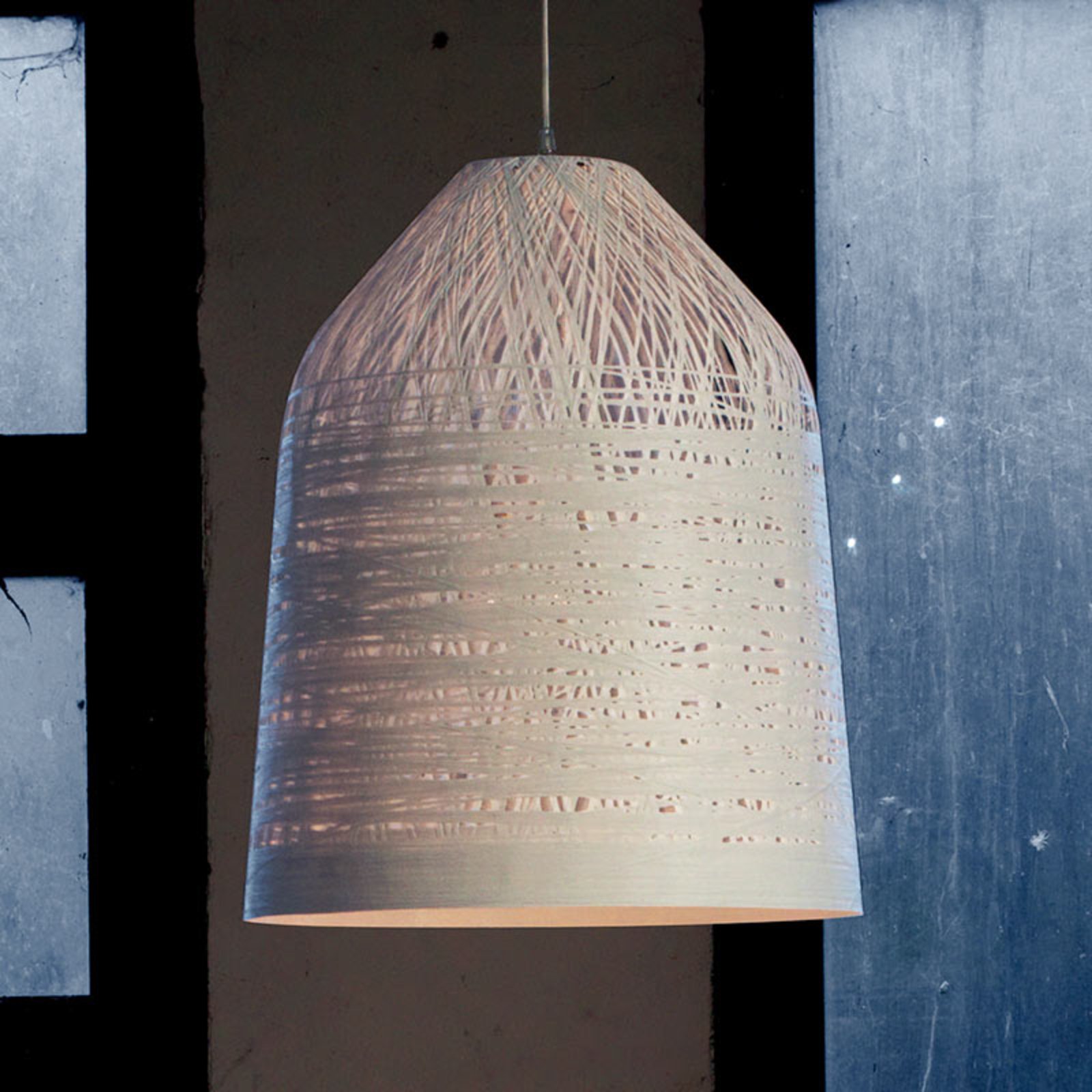 Karman White designer pendant lamp Black Out, 50 cm, for Living / Dining Room, fibre glass, metal, E27, 53 W, energy efficiency: A++, H: 60 cm