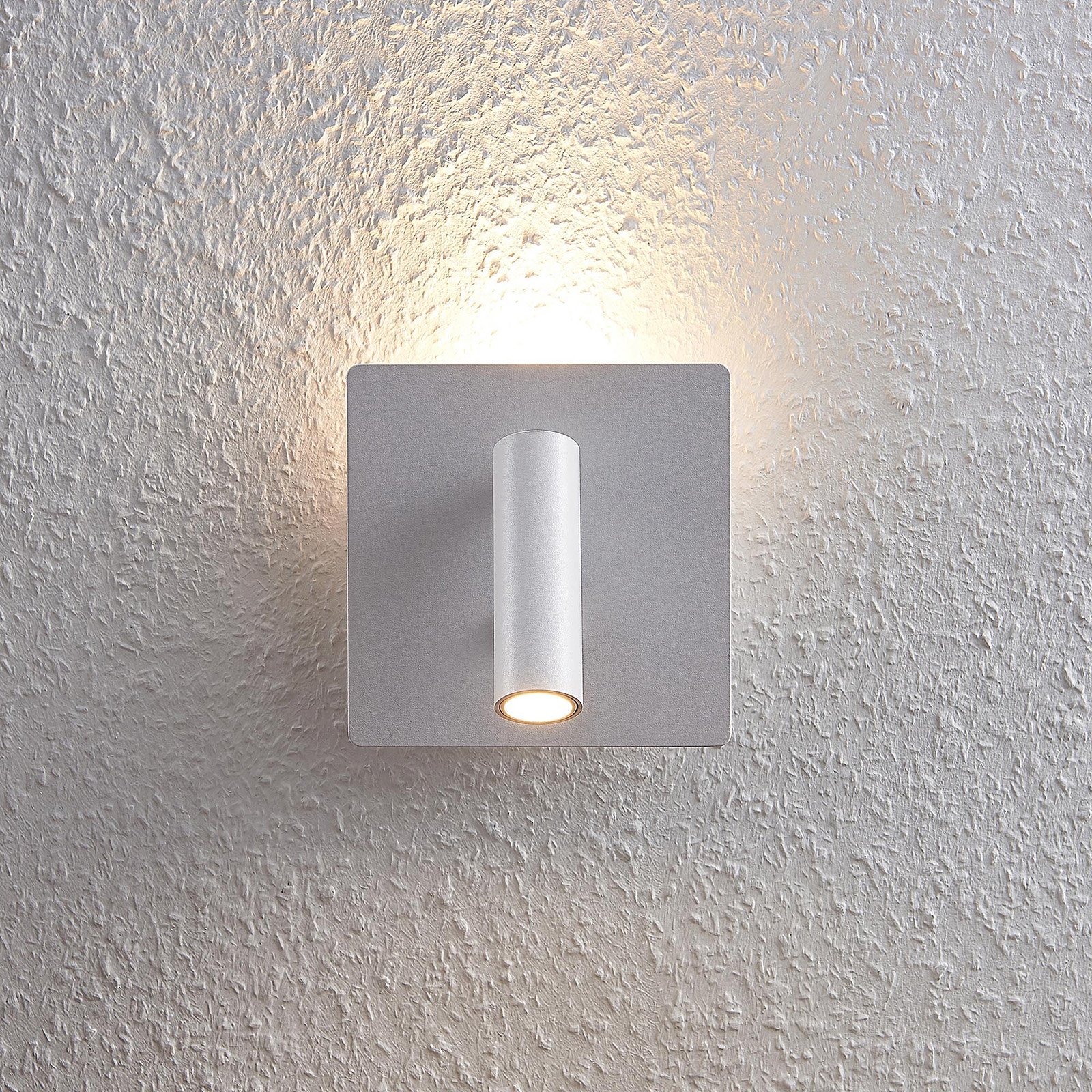 Lucande Magya LED-Wandleuchte weiß 2-fl. quadrat