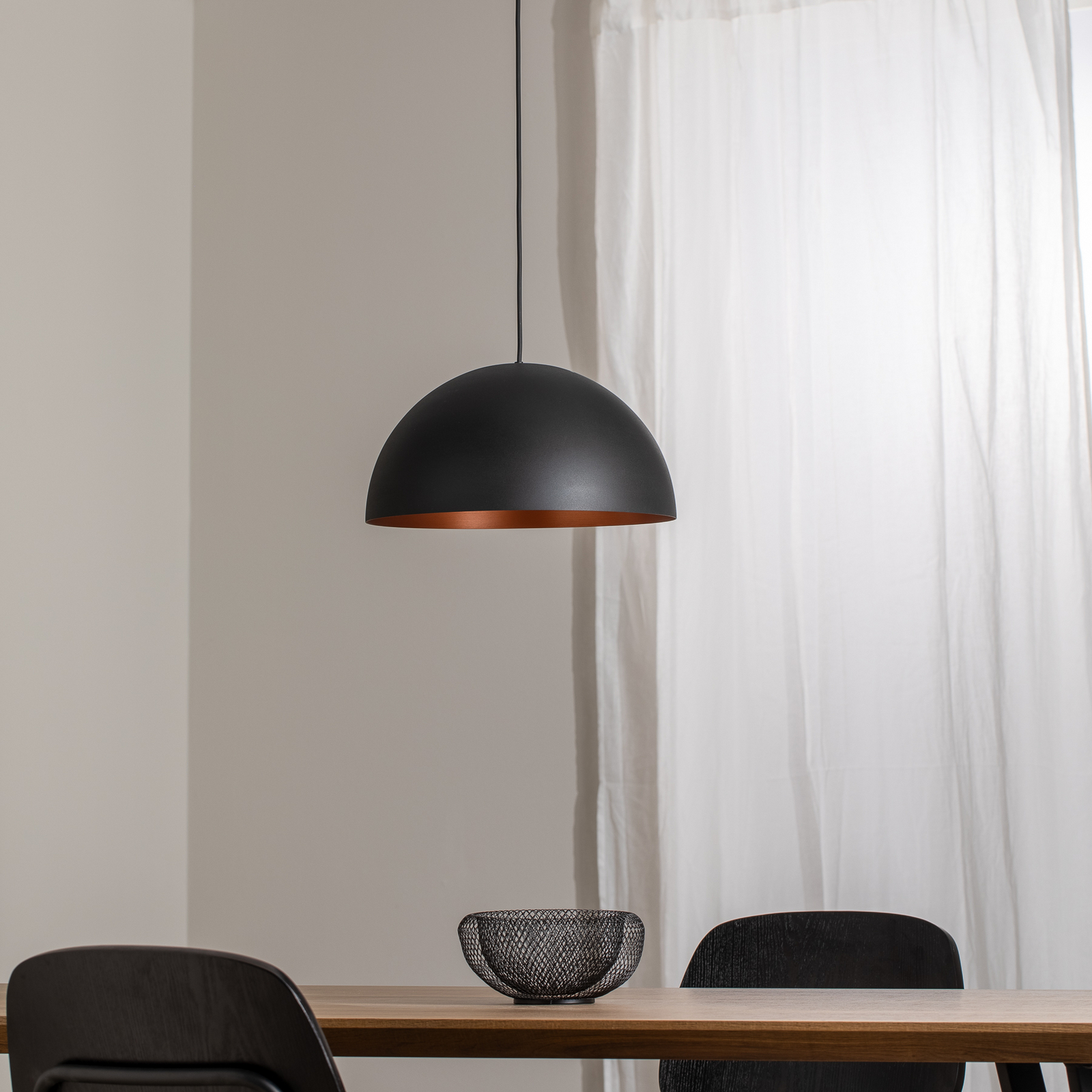 Candeeiro suspenso LED Studio Line 50993, preto/cobre, Ø 35 cm