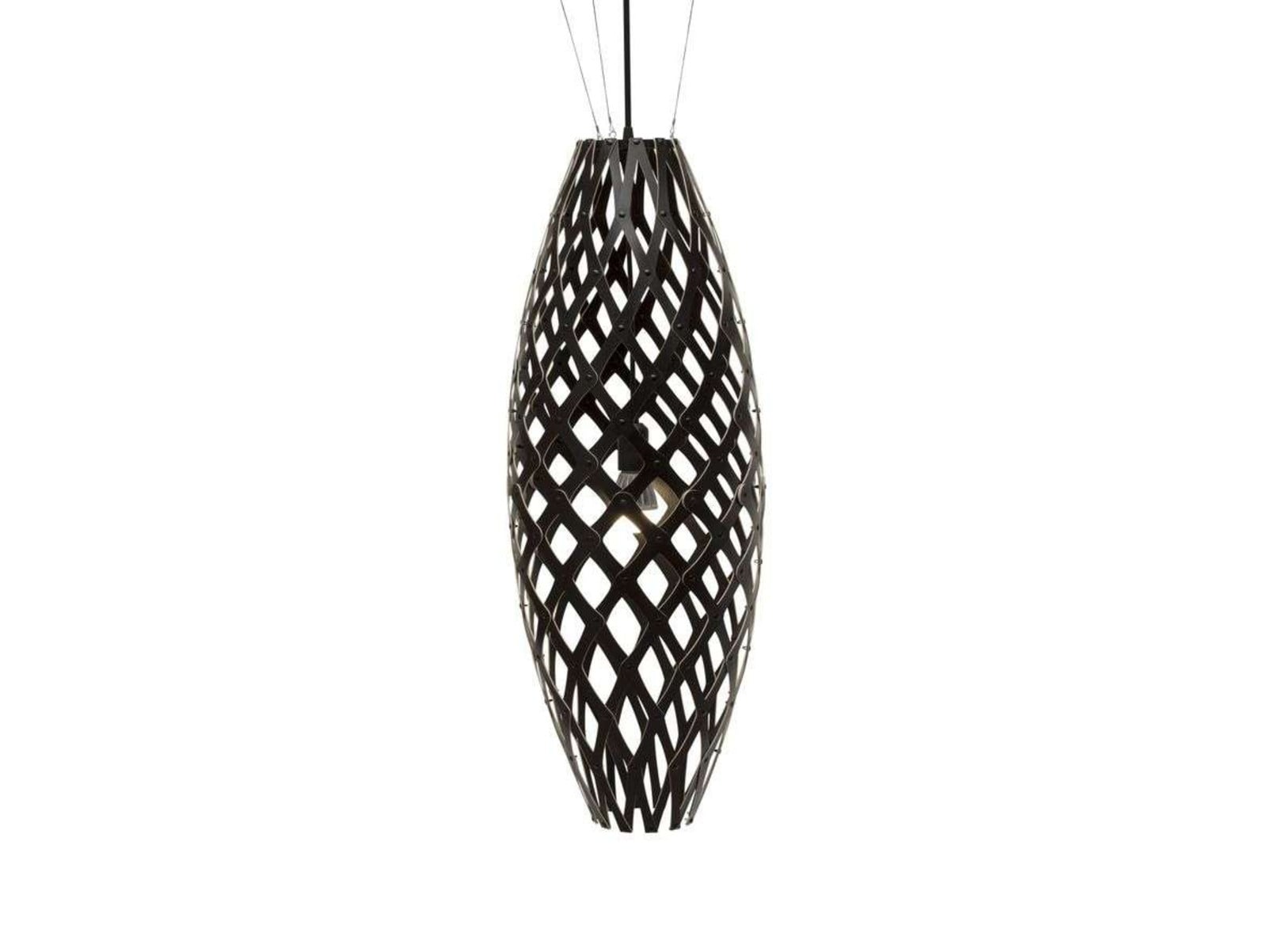 Hinaki Pendelleuchte H140 Schwarz 2 Seiten david trubridge - Wohnzimmer - Bambus