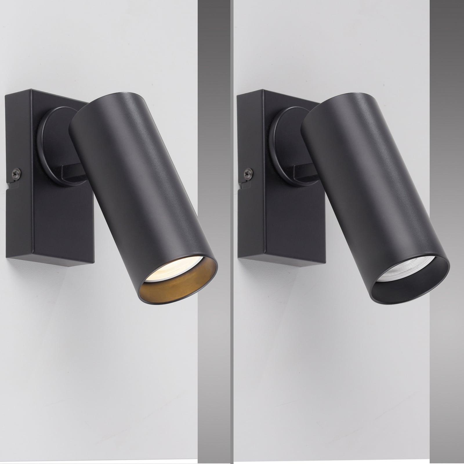 Spot mural RIK, noir, à 1 lampe, 20 cm, métal, GU10 LED