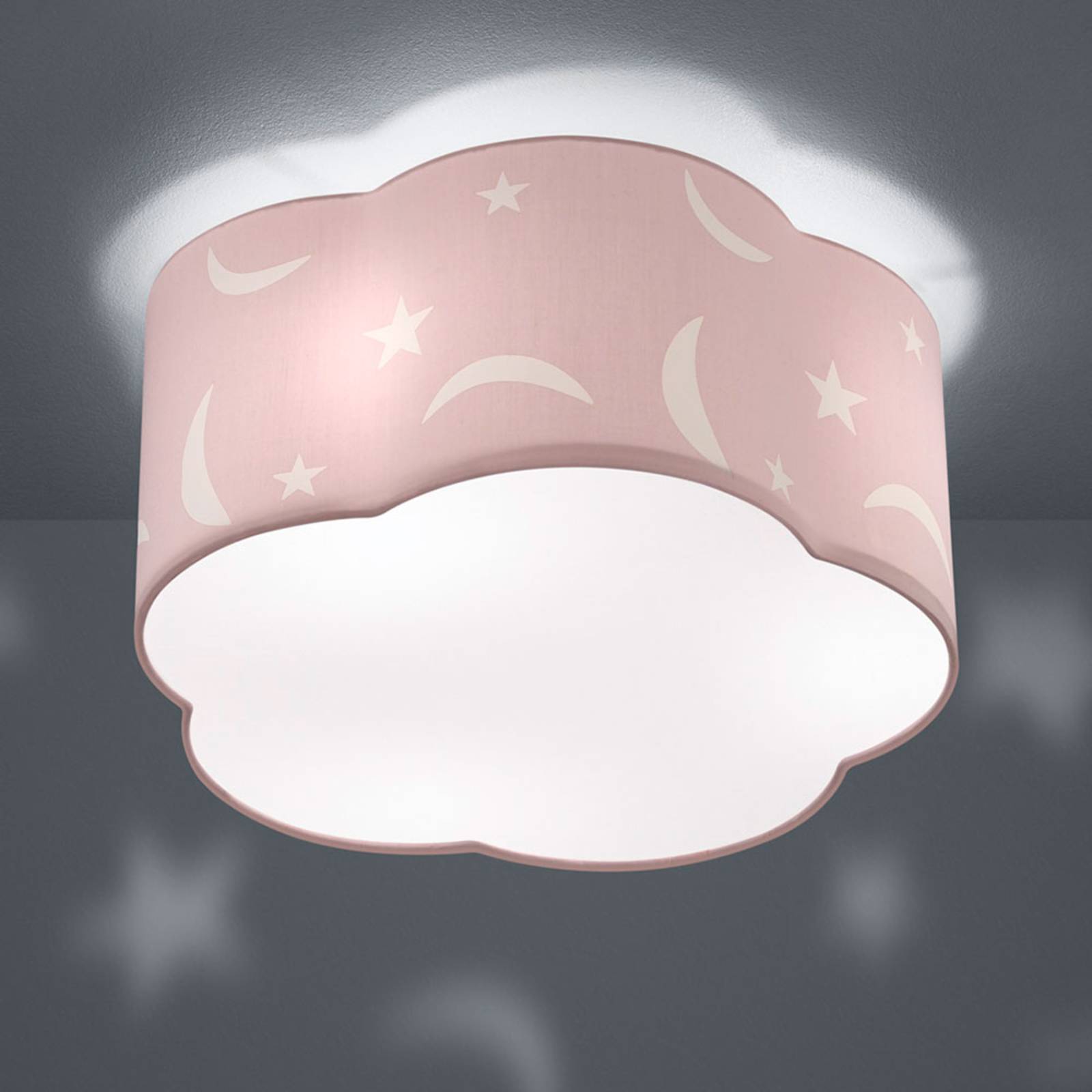 Lampa sufitowa Moony dziecięca pastelowy róż