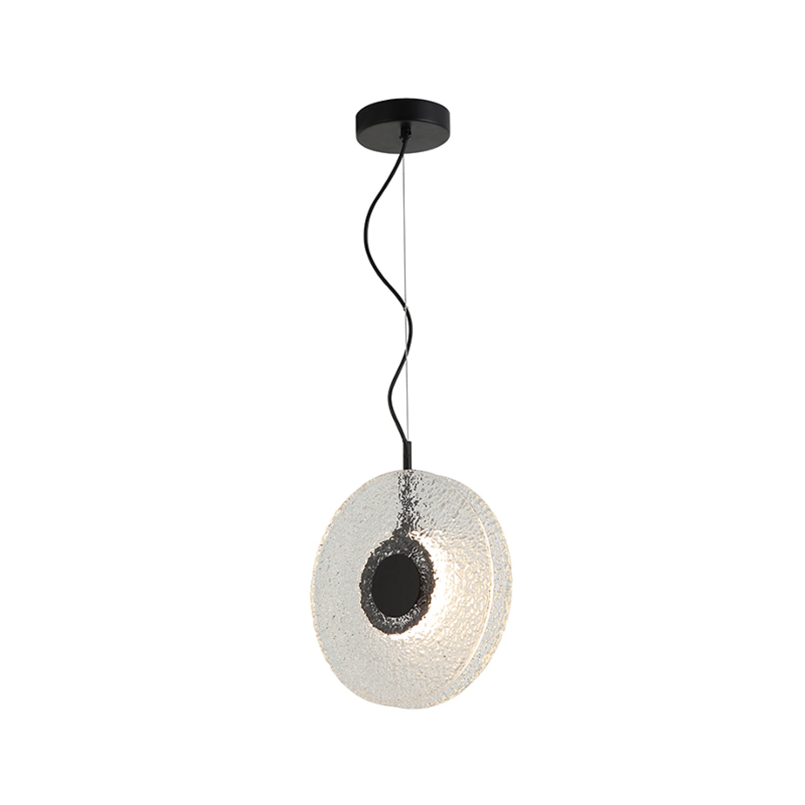 Lampa wisząca LED 23073, przezroczysta, szkło, Ø 28 cm, 3000 K