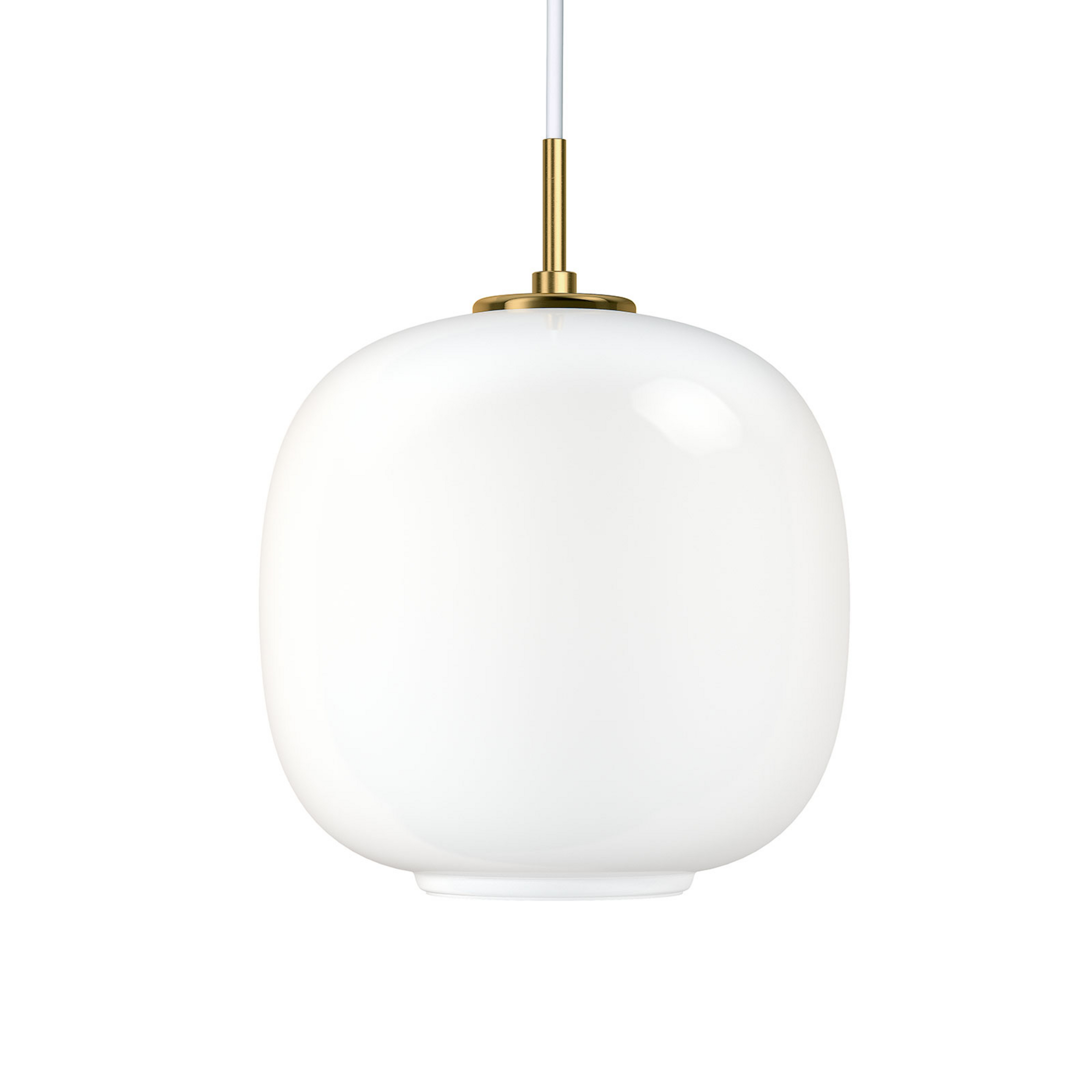 VL45 Radiohus Pendelleuchte Ø175 Brass/Glossy White Opal - Louis Poulsen