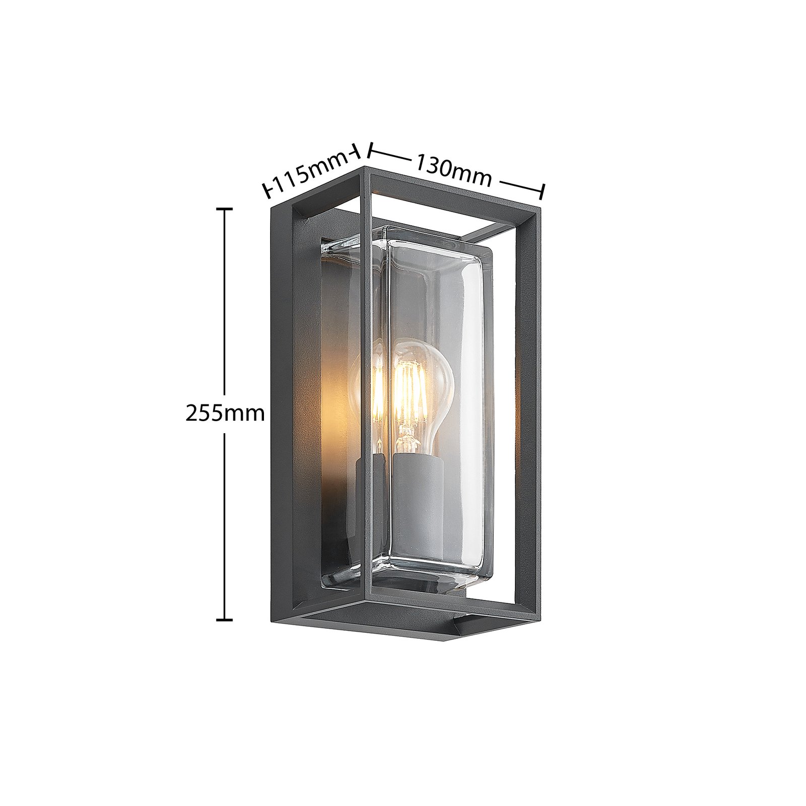 Arcchio buitenwandlamp Ismera, IP65, donkergrijs, sensor