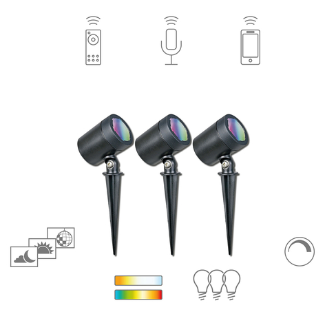 Müller Licht tint Flores LED-spot 3-er sett