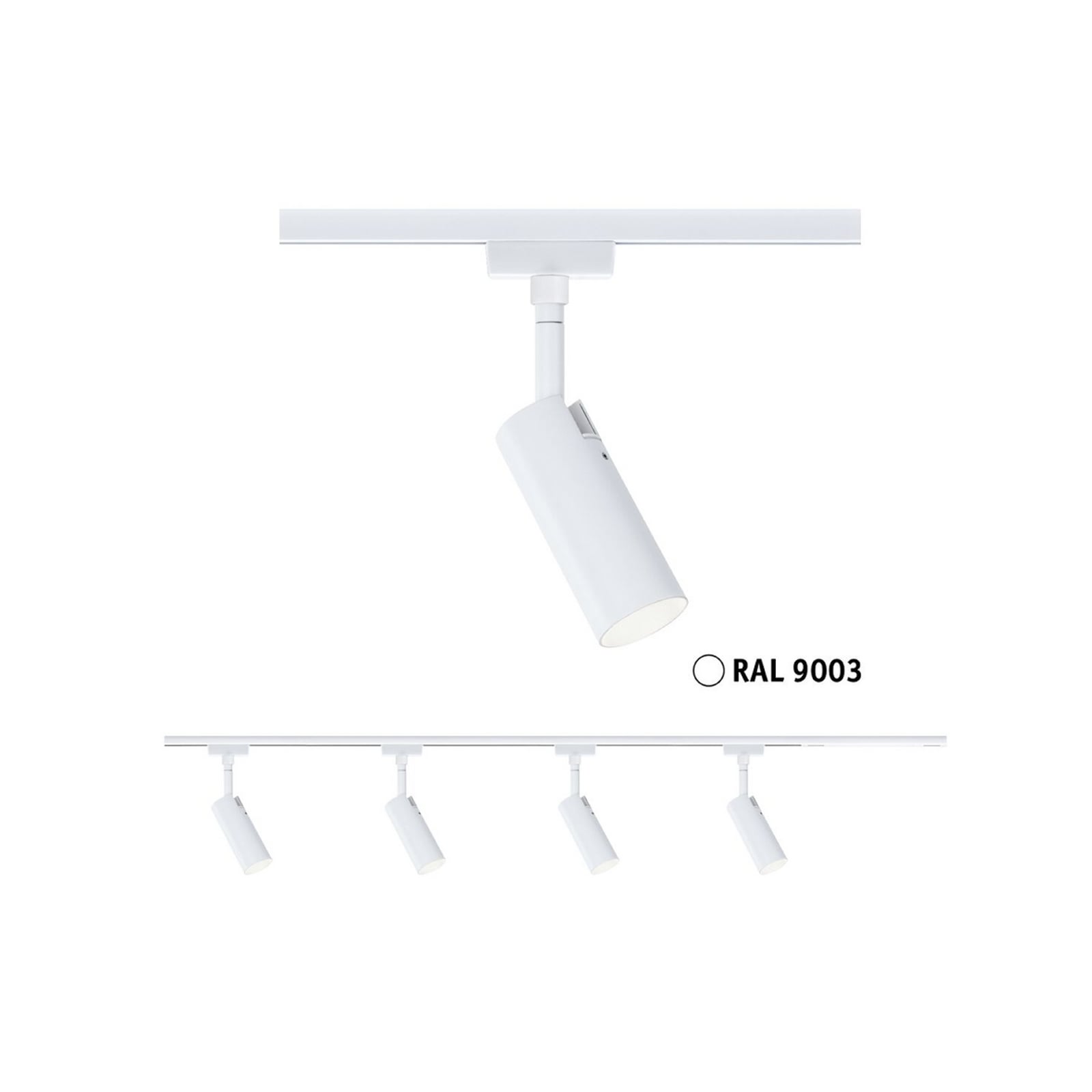 Set Paulmann URail Tubo, alb, 4 becuri, alimentare centrală Set Paulmann URail Tubo, alb, 4 becuri, alimentare centrală