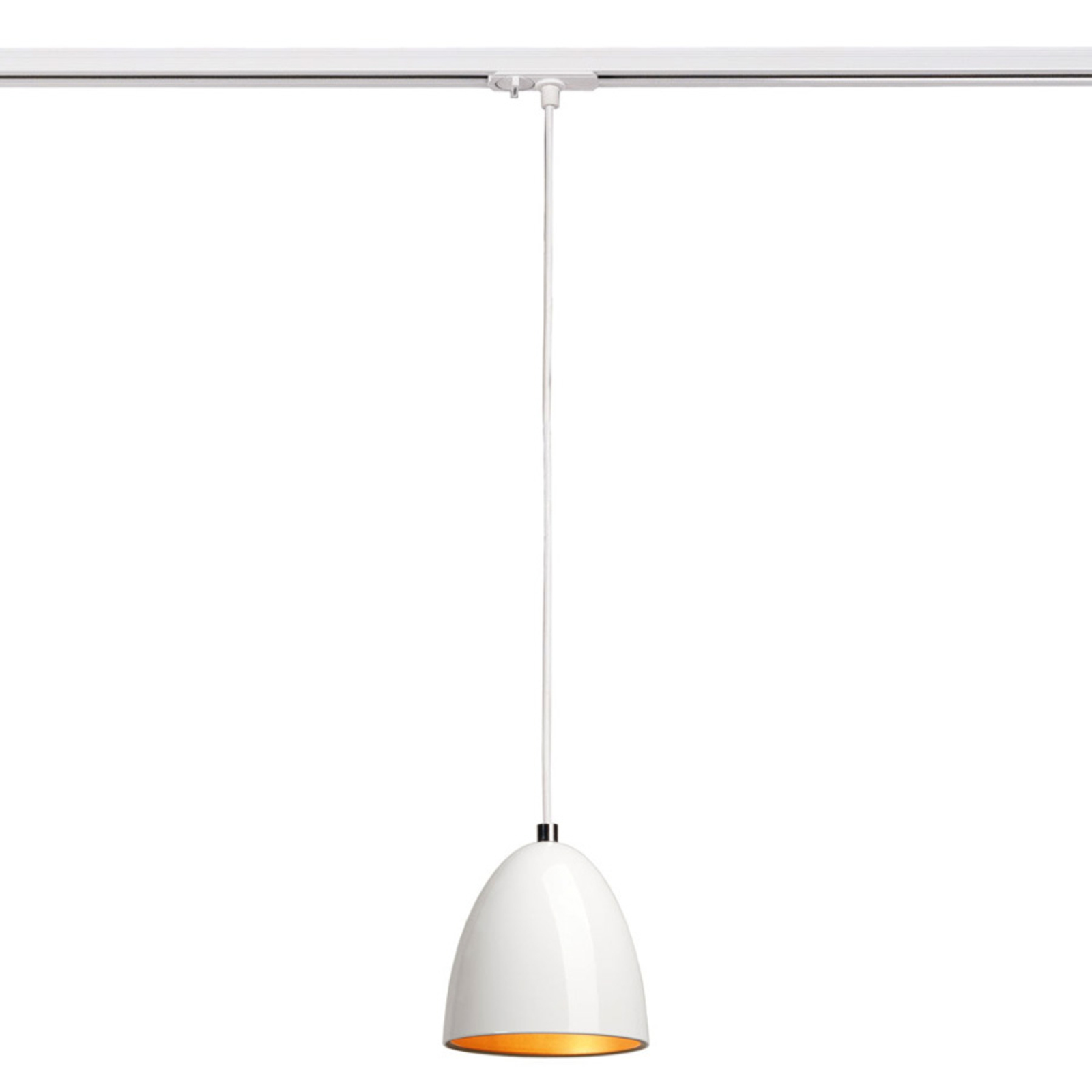 SLV White-gold Para Cone hanging lt., 1-circuit tracks, for Living / Dining Room, Steel, GU10, 35 W, energy efficiency: A++, H: 14 cm