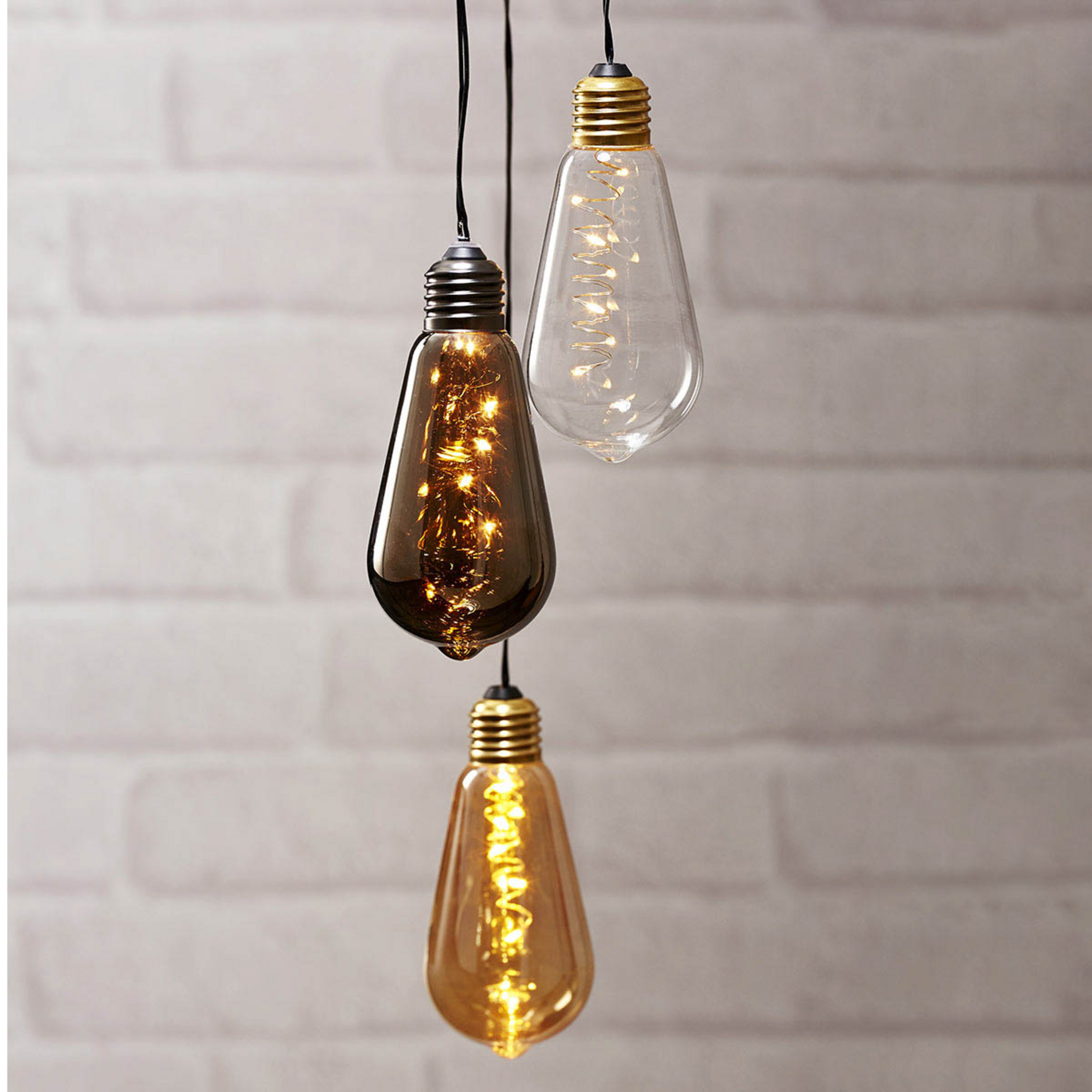 Lámpara decorativa LED vintage Glow, timer, humo
