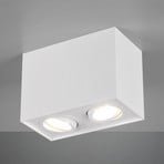 Biscuit ceiling light, two-bulb, white