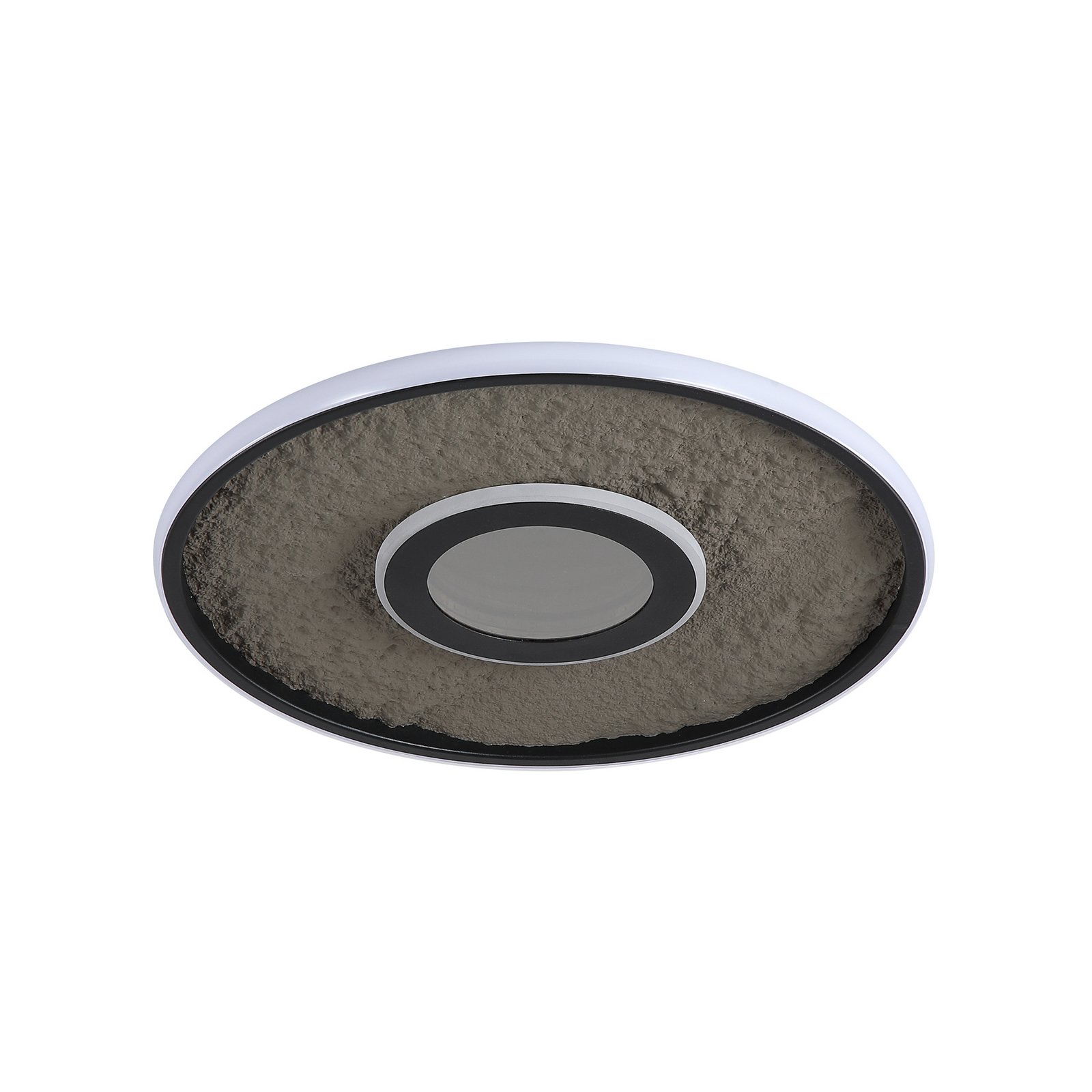 Plafón LED Lumadisc, negro, Ø 41 cm, metal/silicona