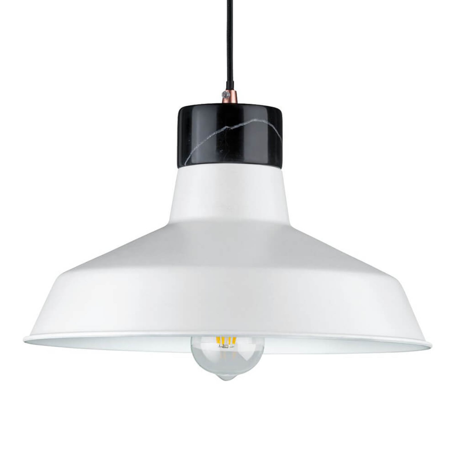 Paulmann Disa- hanging light in Scandinavian style, for Living / Dining Room, metal, marble, fabric, E27, 20 W, energy efficiency: A++