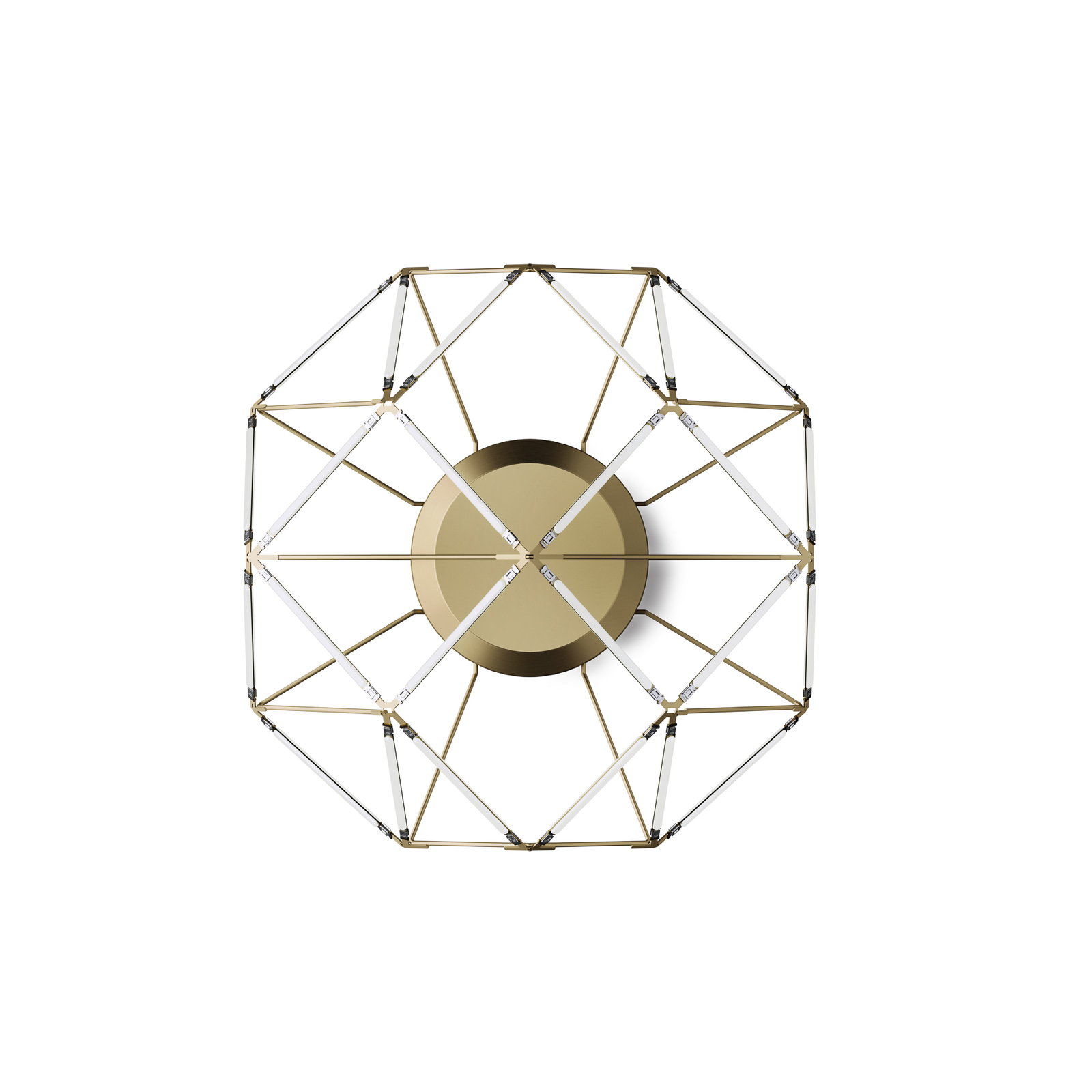 Aplique de parede Euclide LED, dourado, metal, 37,5 cm de largura