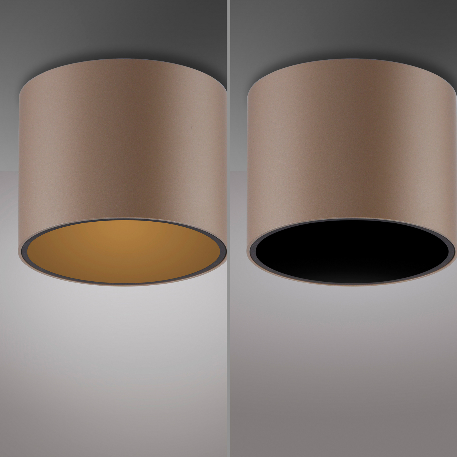 PURE LED лампа за баня Point, бронзов цвят, Ø 18 cm, IP44