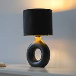 JUST LIGHT. Lampada da tavolo Carara, base in ceramica, nero