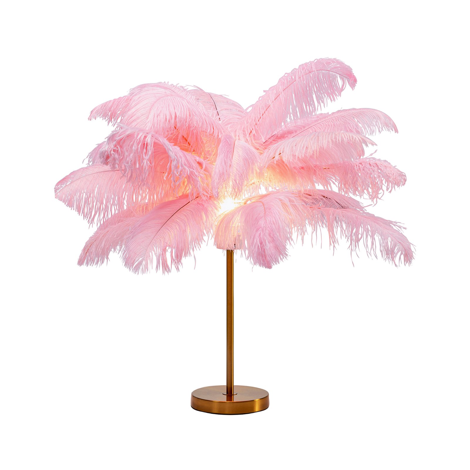 KARE Feather Palm -pöytävalo sulilla, pinkki
