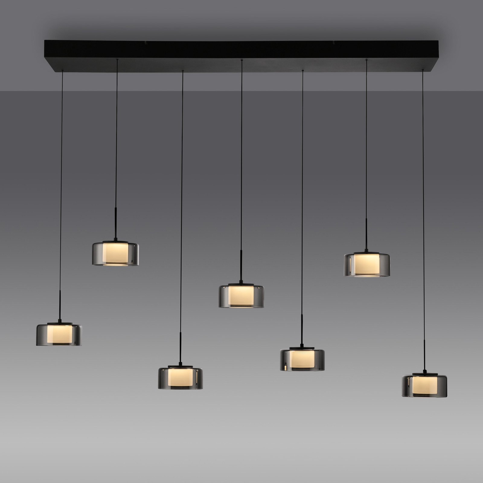 Paul Neuhaus Suspension LED Rika, noir, longueur 135 cm