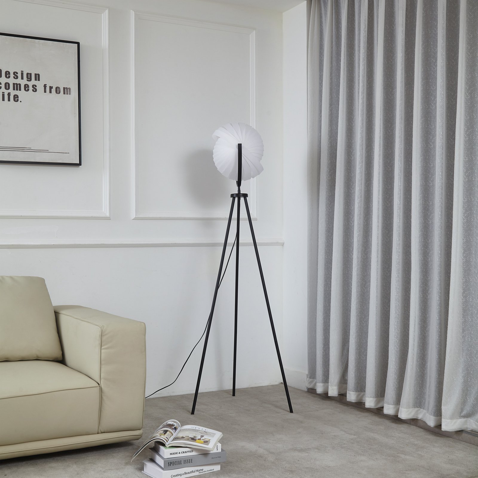 Helva Podna Lampa Crna/Bijela - Lucande