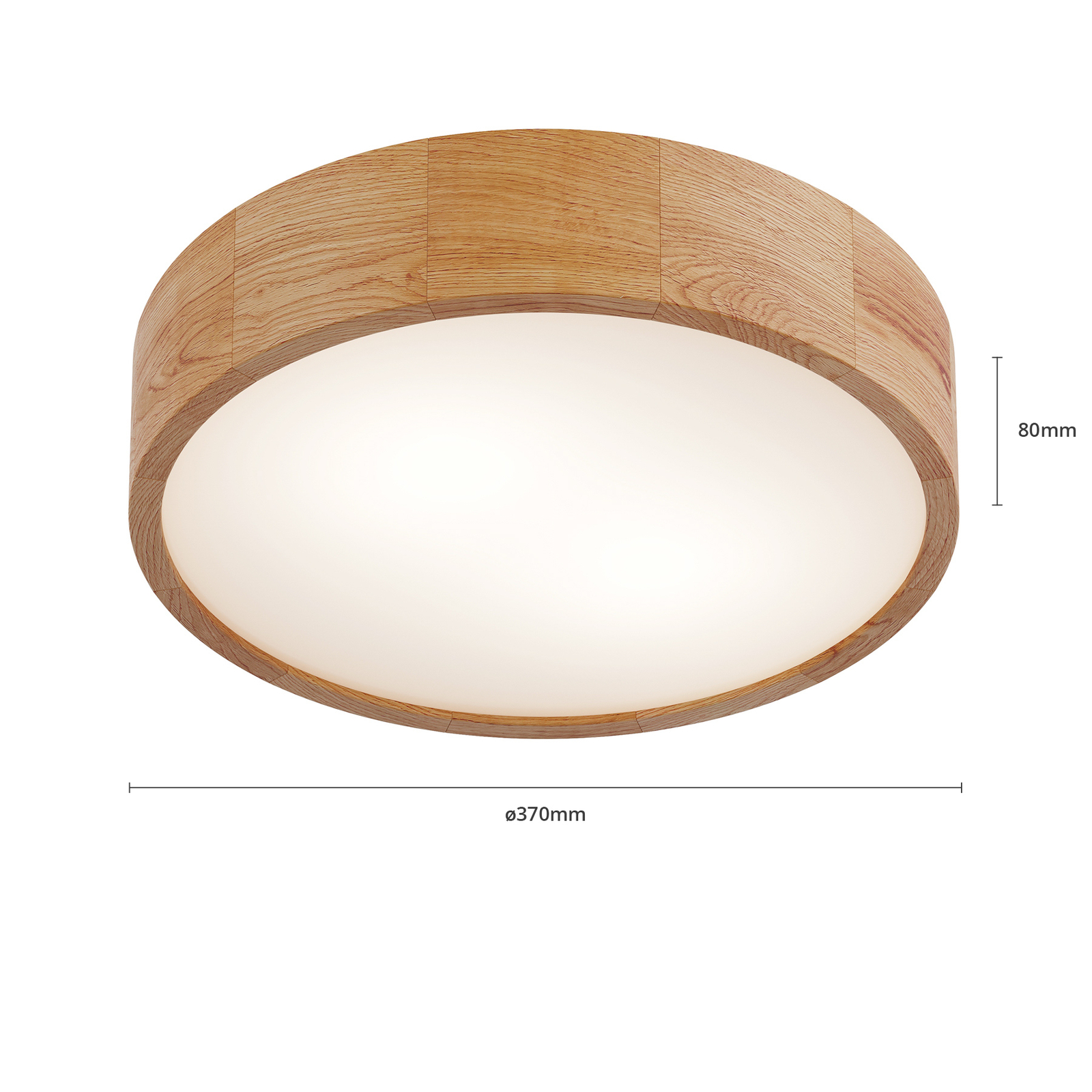 Envostar Kerio plafondlamp, Ø 37 cm, eiken naturel