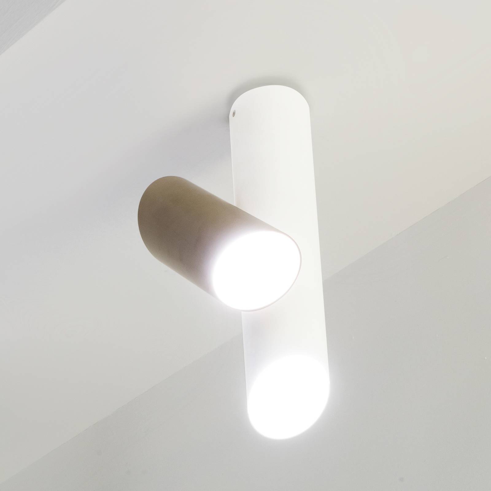 Nemo Tubes LED plafondlamp 2-lamps wit/grijs
