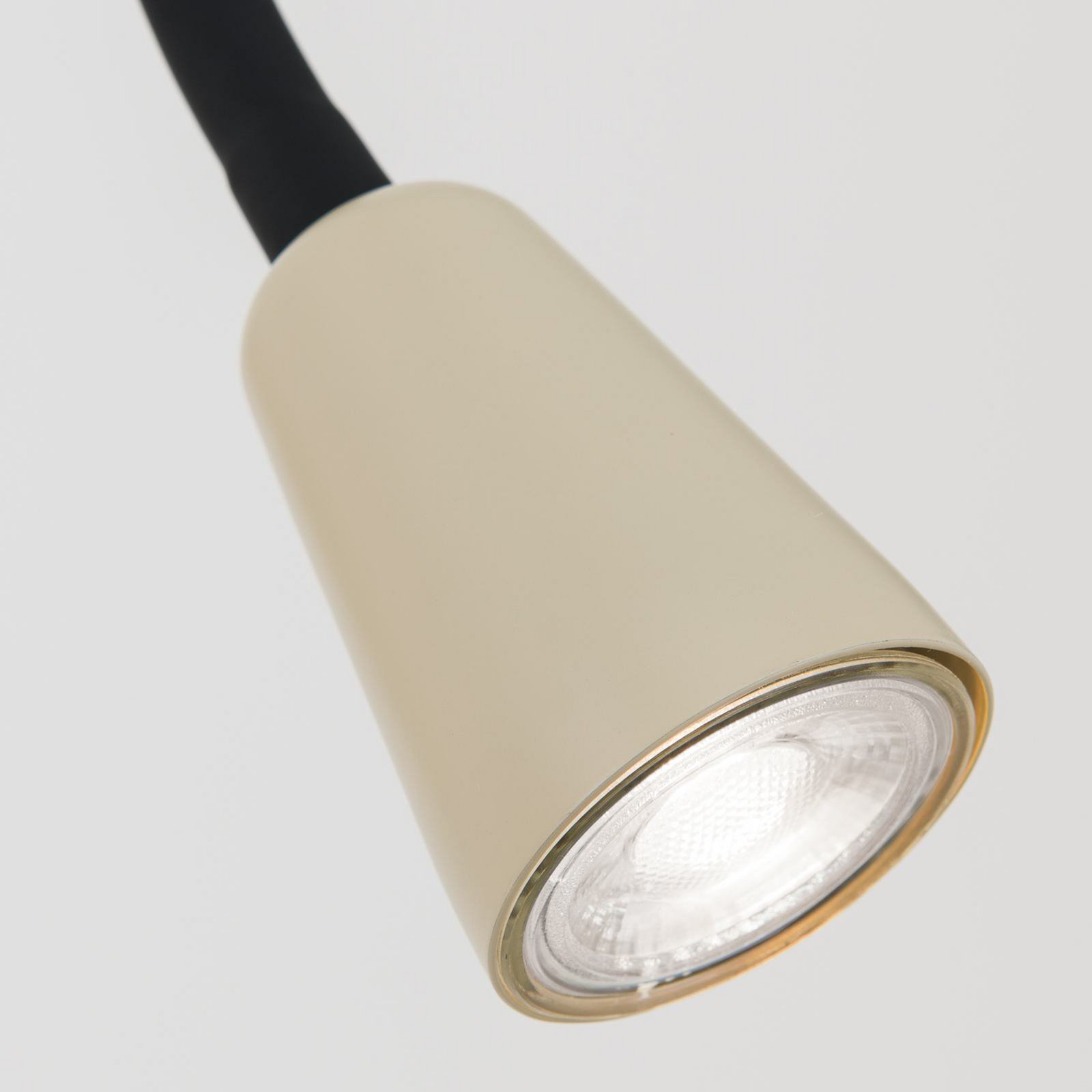 Wandleuchte Dotty, khaki, Flexarm, Dimmer, GU10