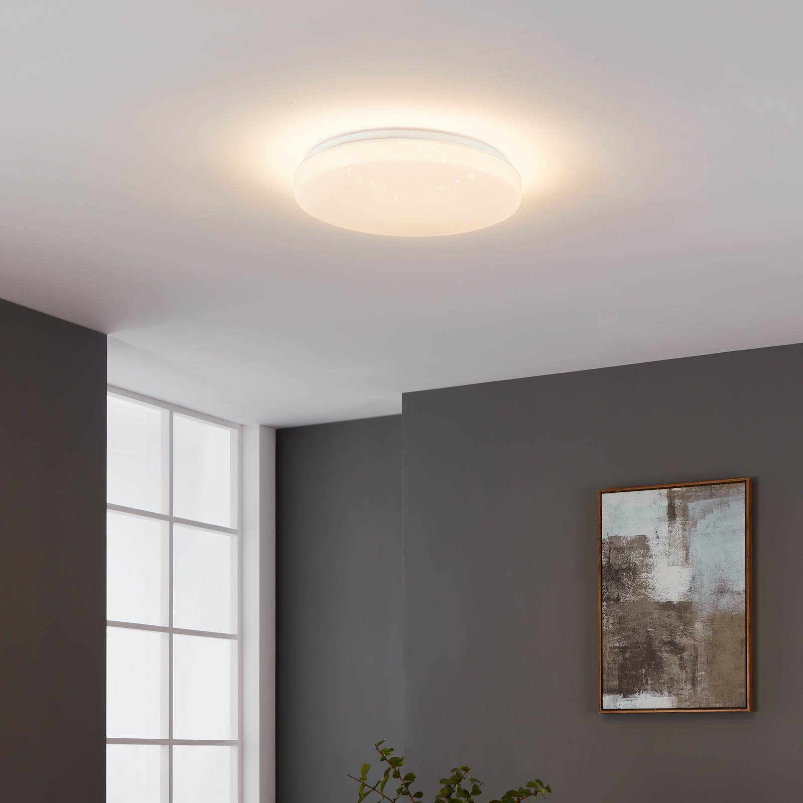 Φωτιστικό οροφής Sandbach σε μαύρο και ορείχαλκο