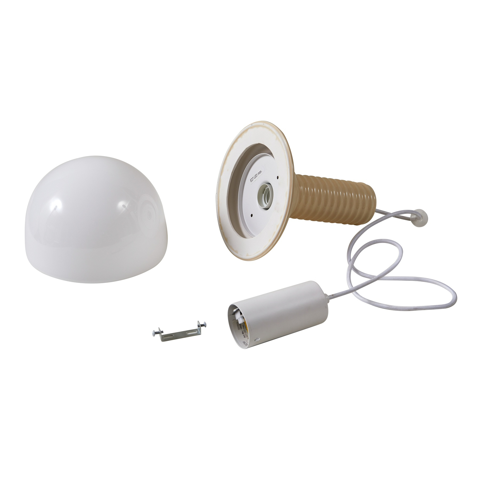 Lucande hanglamp Florine, beige/opaal, keramiek, glas