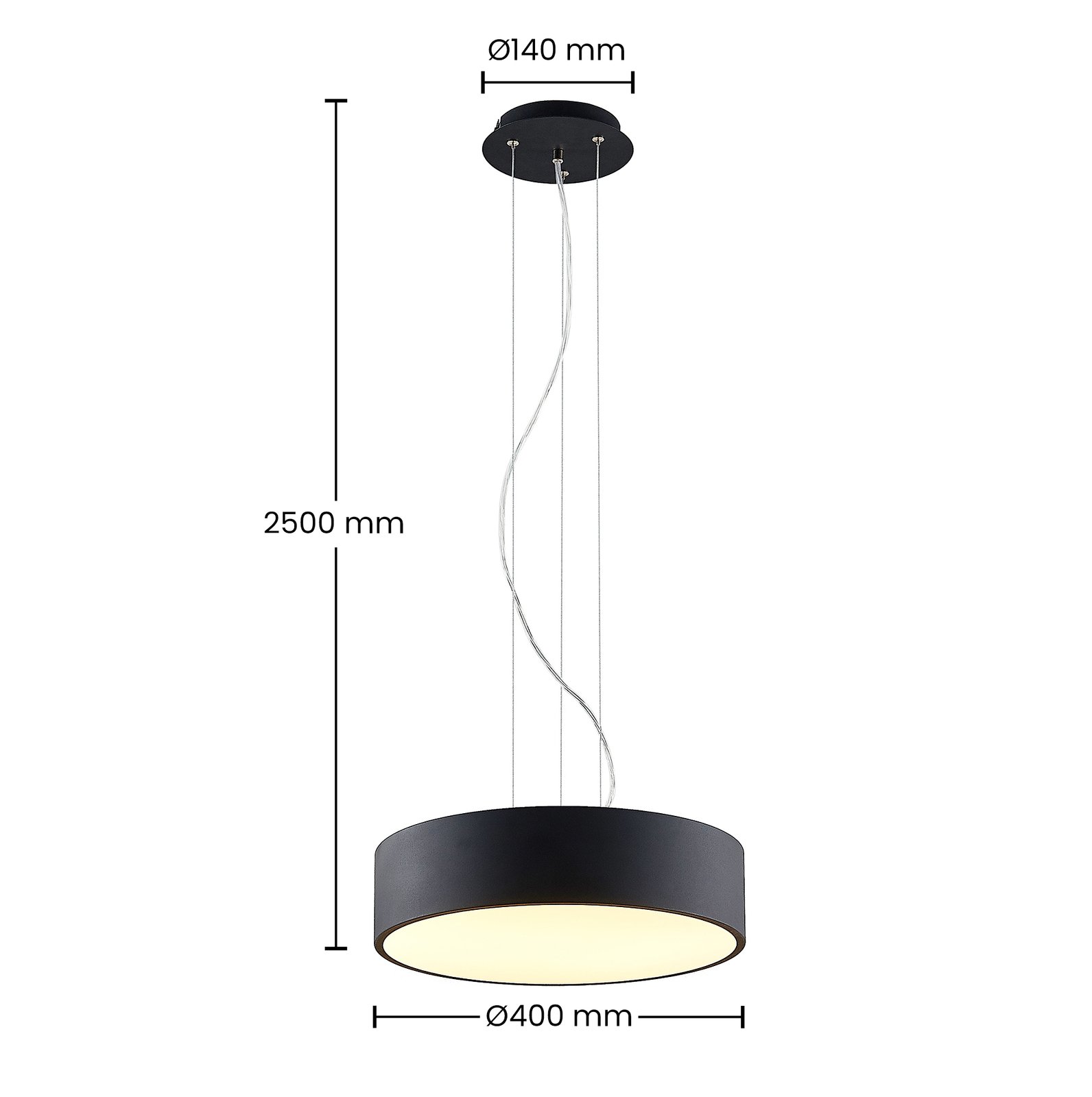 Noabelle LED Pendelleuchte Ø40 Black - Arcchio