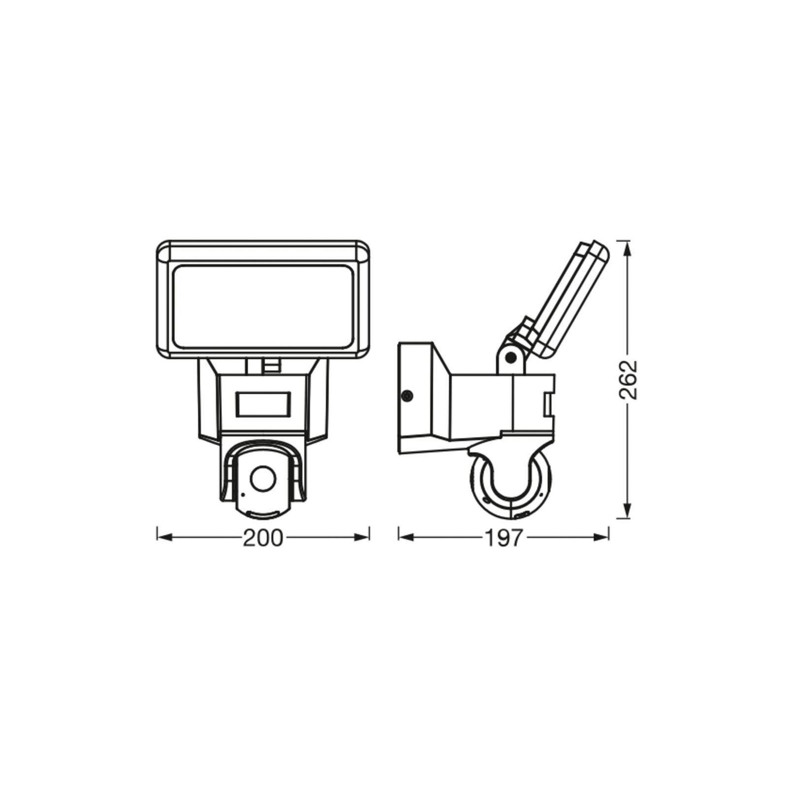 OSRAM SMART+ Kamera zewnętrzna LED WiFi FLOOD, grafitowa, czujnik IP44