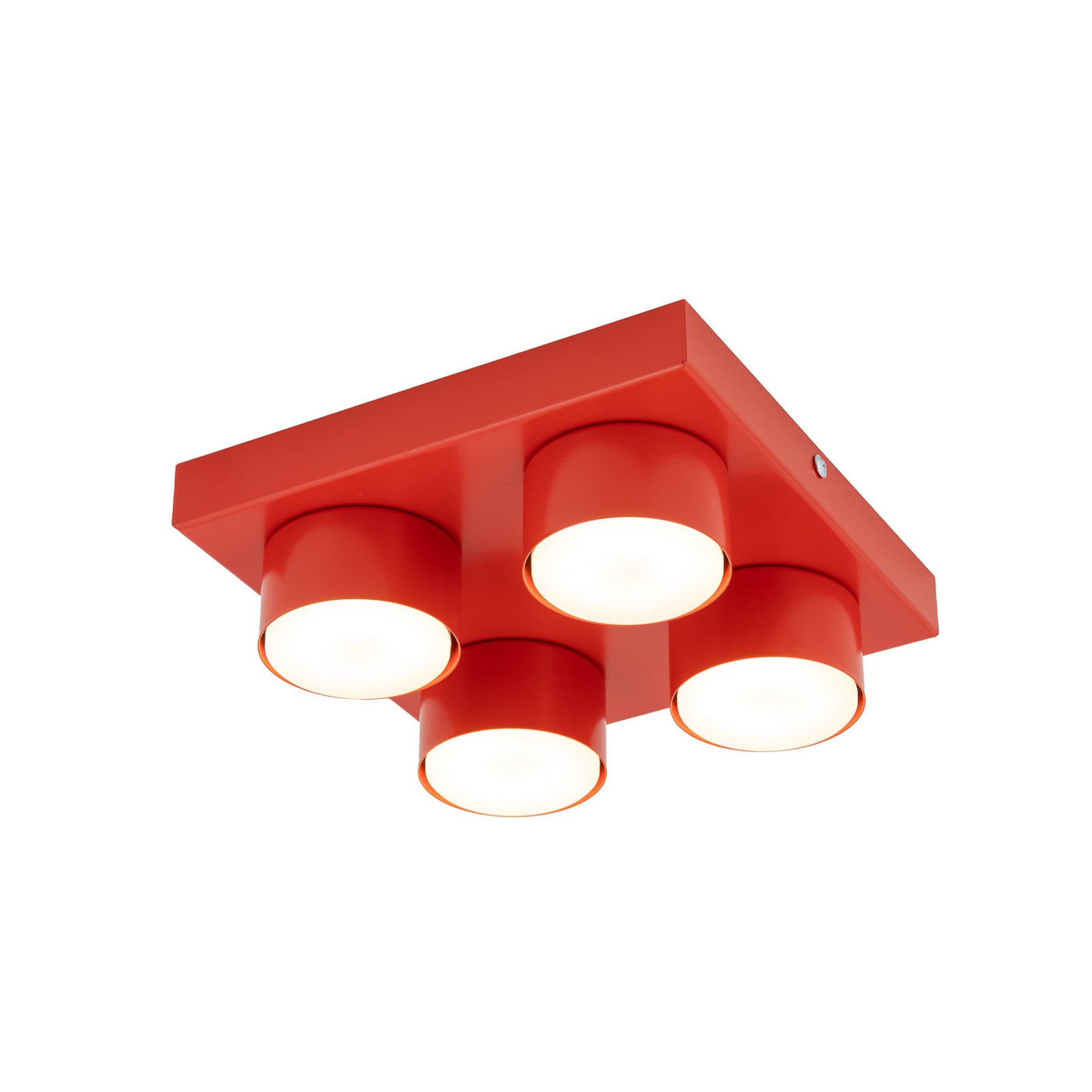 Lampa sufitowa Brix, czerwona, długość 23 cm, 4-punktowa, GX53