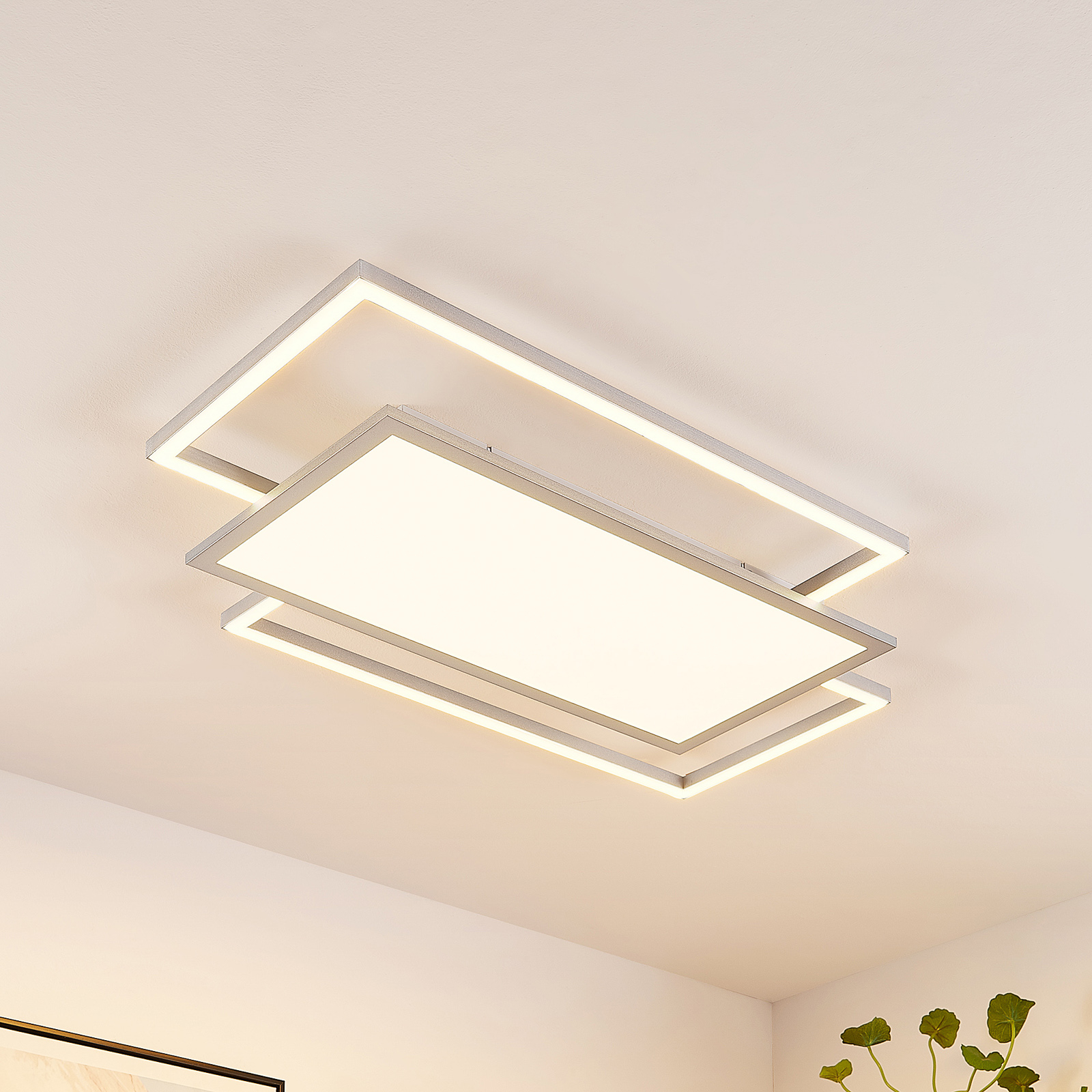Lucande Ciaran LED-loftlampe, rektangler, CCT