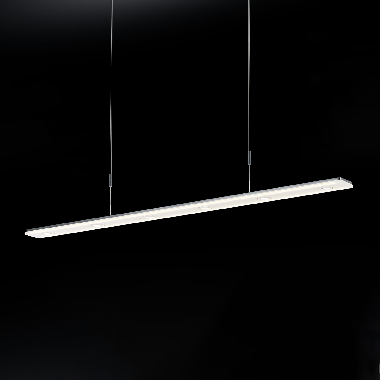 BANKAMP Caro LED hanging light, anthracite, for Living / Dining Room, metal, plastic, 60 W, energy efficiency: A+, L: 120 cm, W: 8 cm