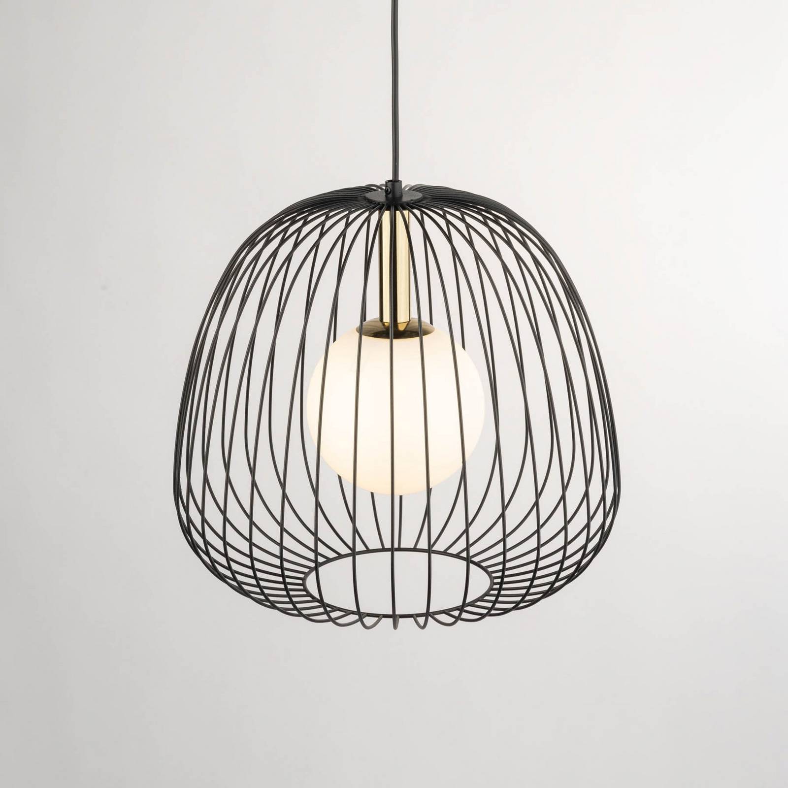 Żyrandol Bell M, Ø 33 cm, 1-punktowa, czarny/złoty/biały