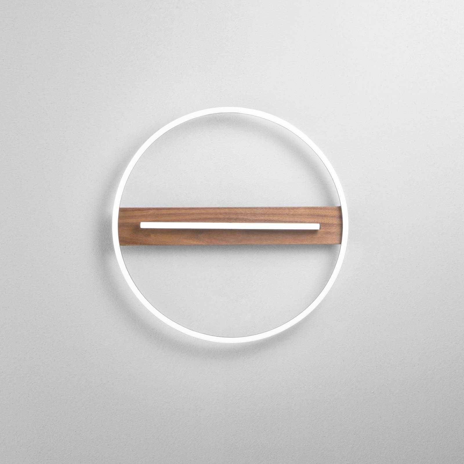  Luce Ambiente Design Luce Ambiente Design Azimuth Led Wall Lamp, ø 50 Cm, Black/wood-effect, Metal 
