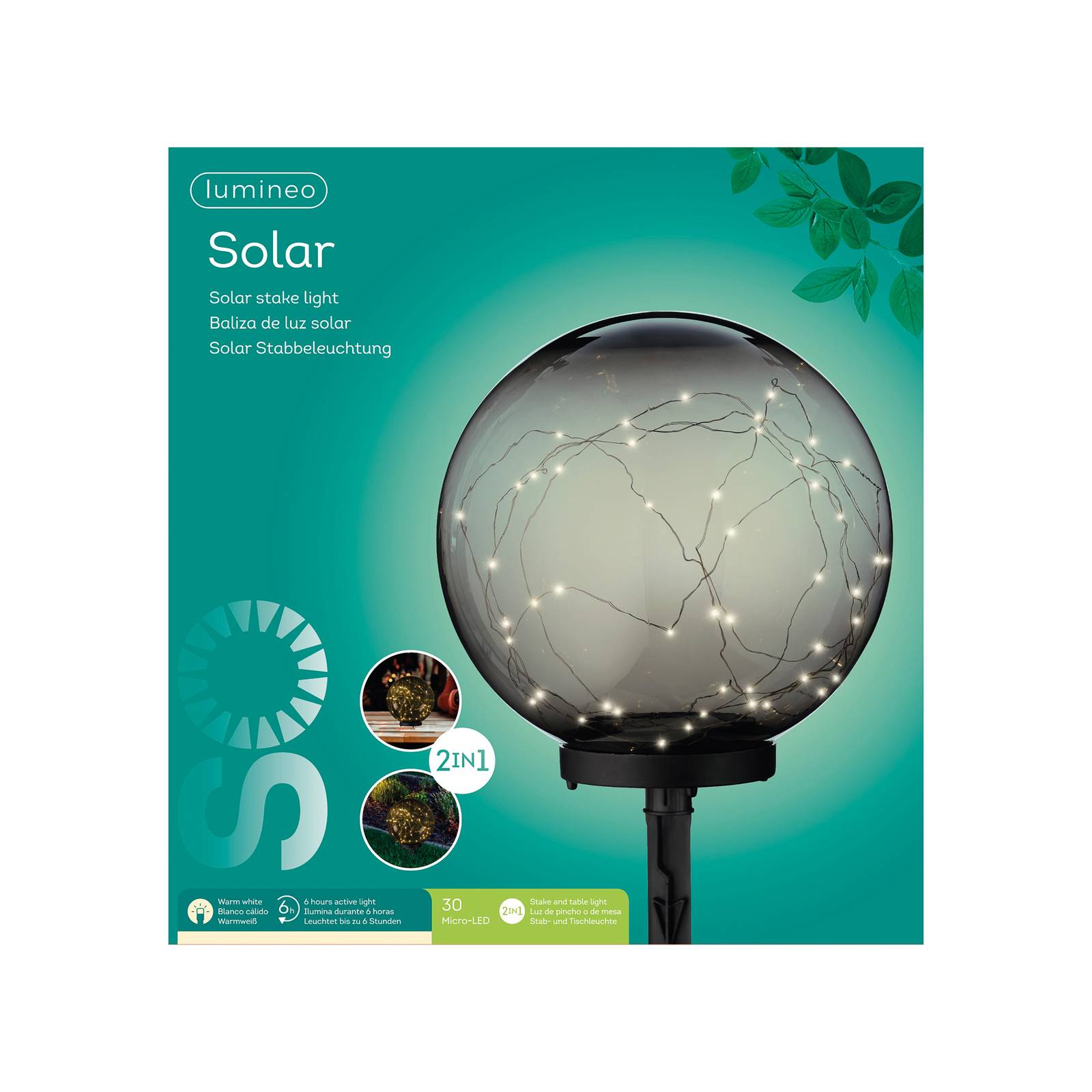 Kaemingk Lampe déco solaire LED 897421 piquet Ø 30 cm