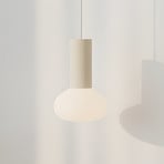 Hängeleuchte Flo, beige, 1-flammig, Glas