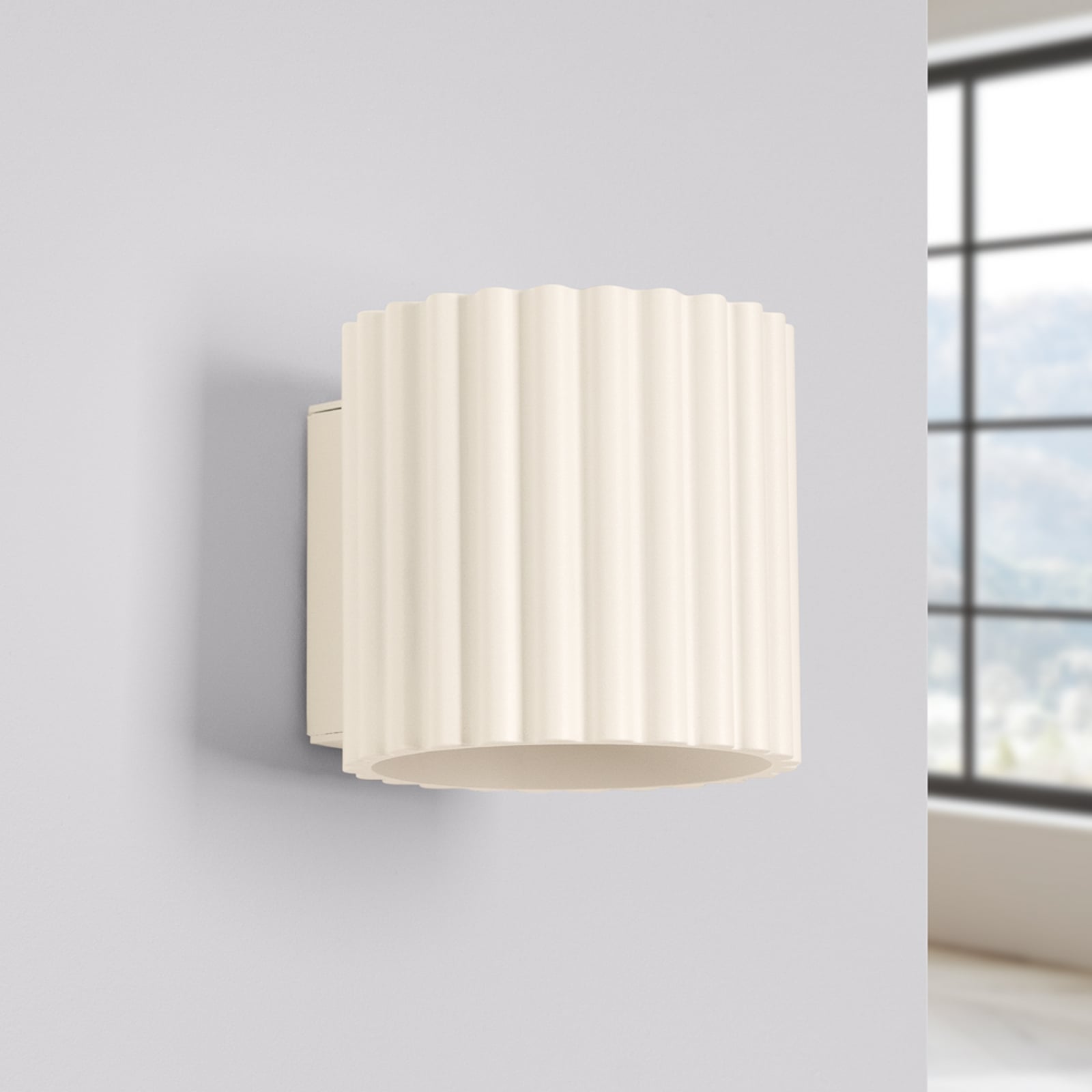 RIBLA wandlamp, beige, Ø 10 cm, metaal, G9 - SOLLUX
