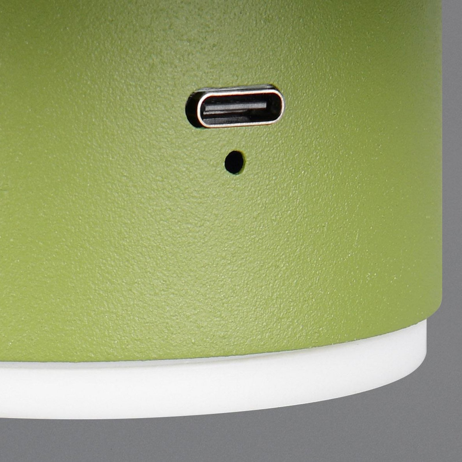 LED battery wall light Davey, green, dimmable, Ø 15.5 cm