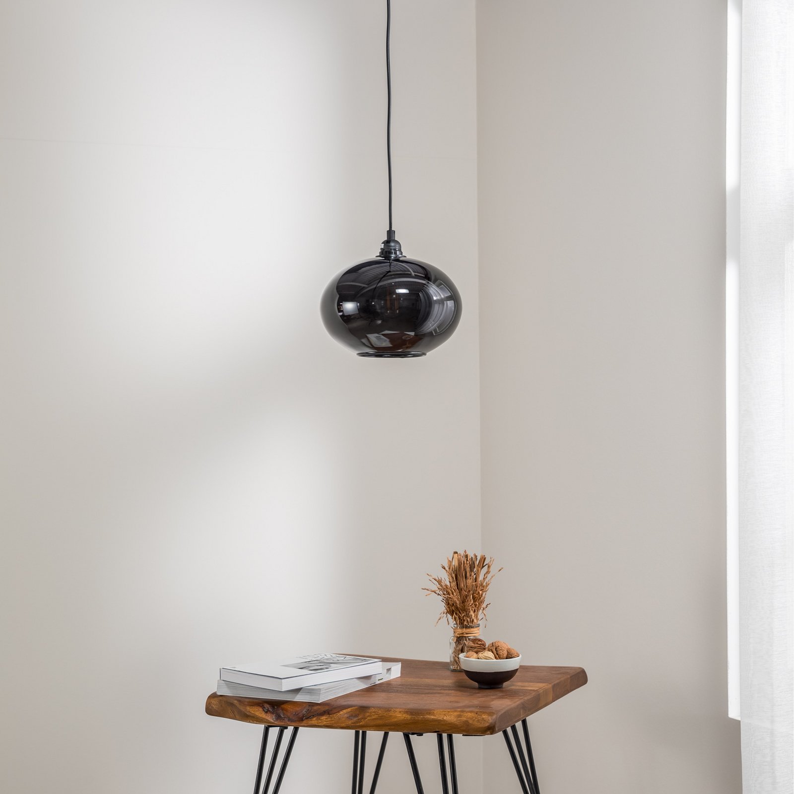 Pendant light Smoked 050 1-bulb glass Ø27cm