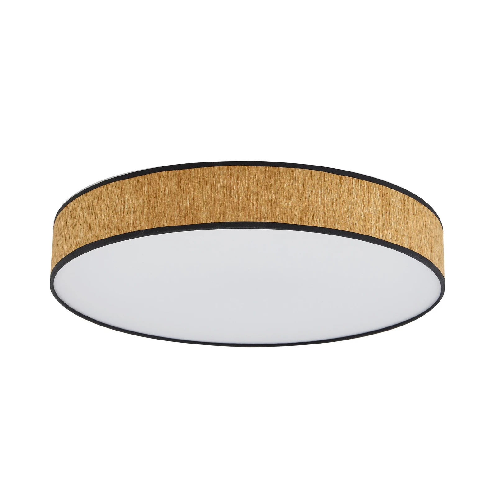 Lindby LED plafondlamp Jutis, beige, zeewier, Ø 50 cm