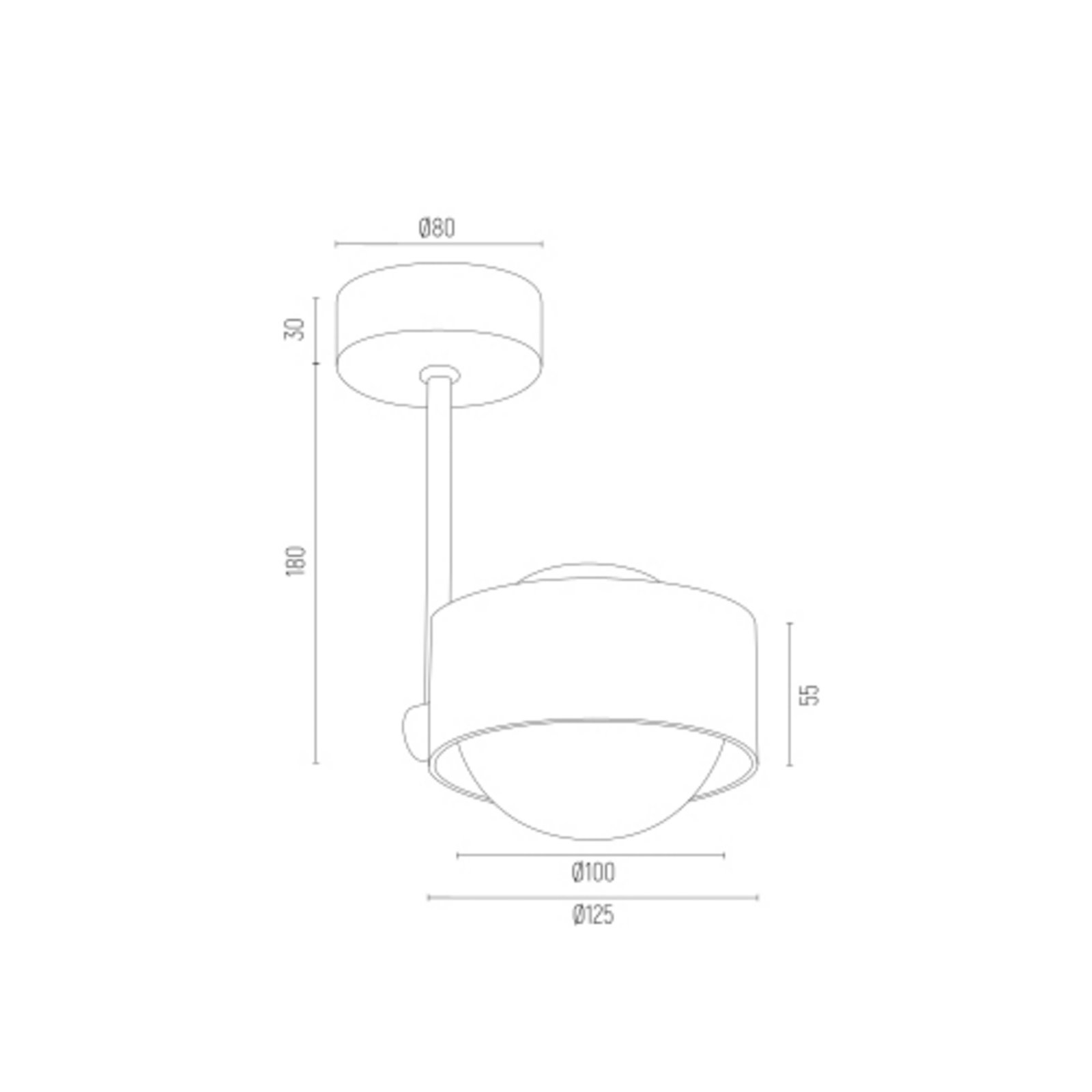 Plafonnier Mado, beige, à 1 lampe, hauteur 21 cm, acier/verre