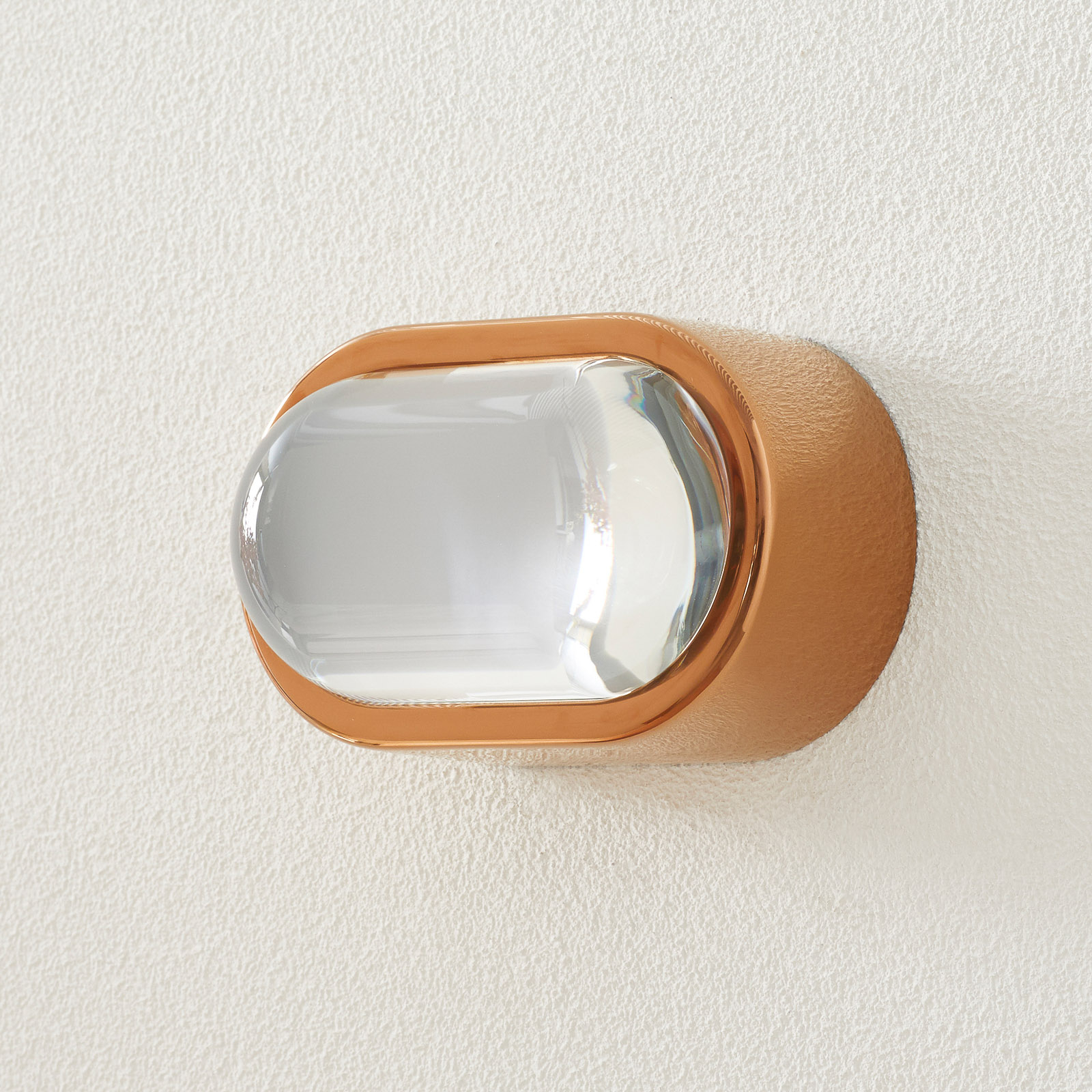Tom Dixon Spot Surface LED wall lamp oval copper, for Bathroom, steel, K9 glass, 5.5 W, energy efficiency: A+, W: 11 cm, H: 17 cm