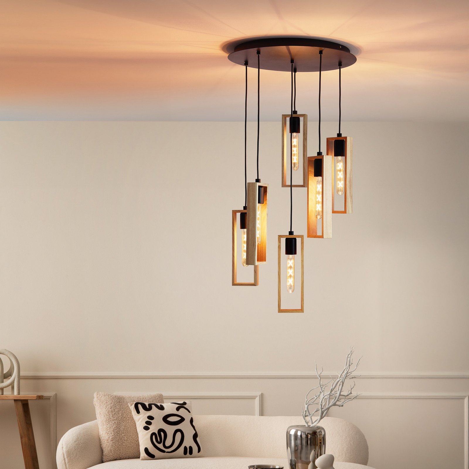 Lampada a sospensione Littleton, 6 luci