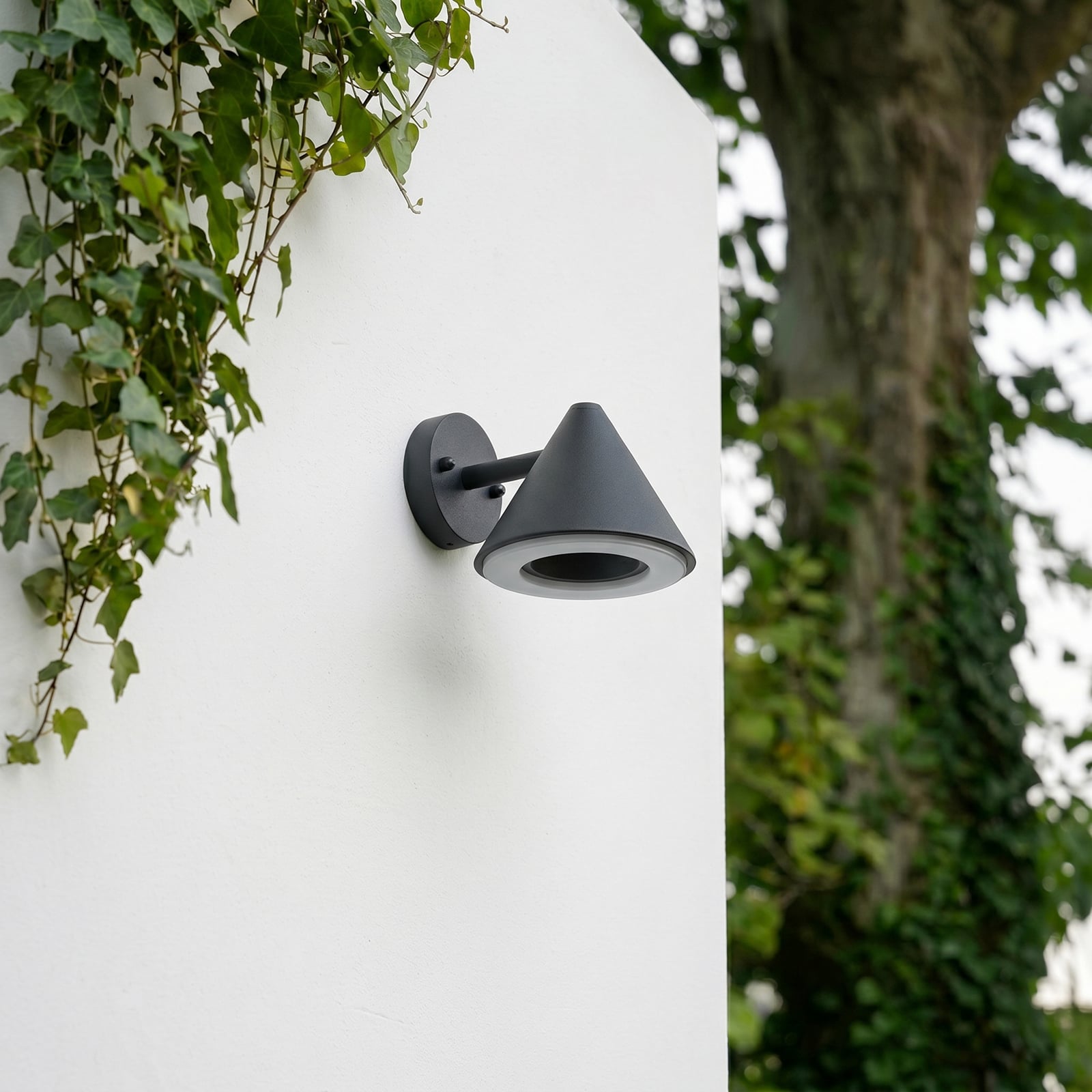 Soran LED kültéri fali világítás, fém, magasság 12 cm, fekete, IP44 – Lindby