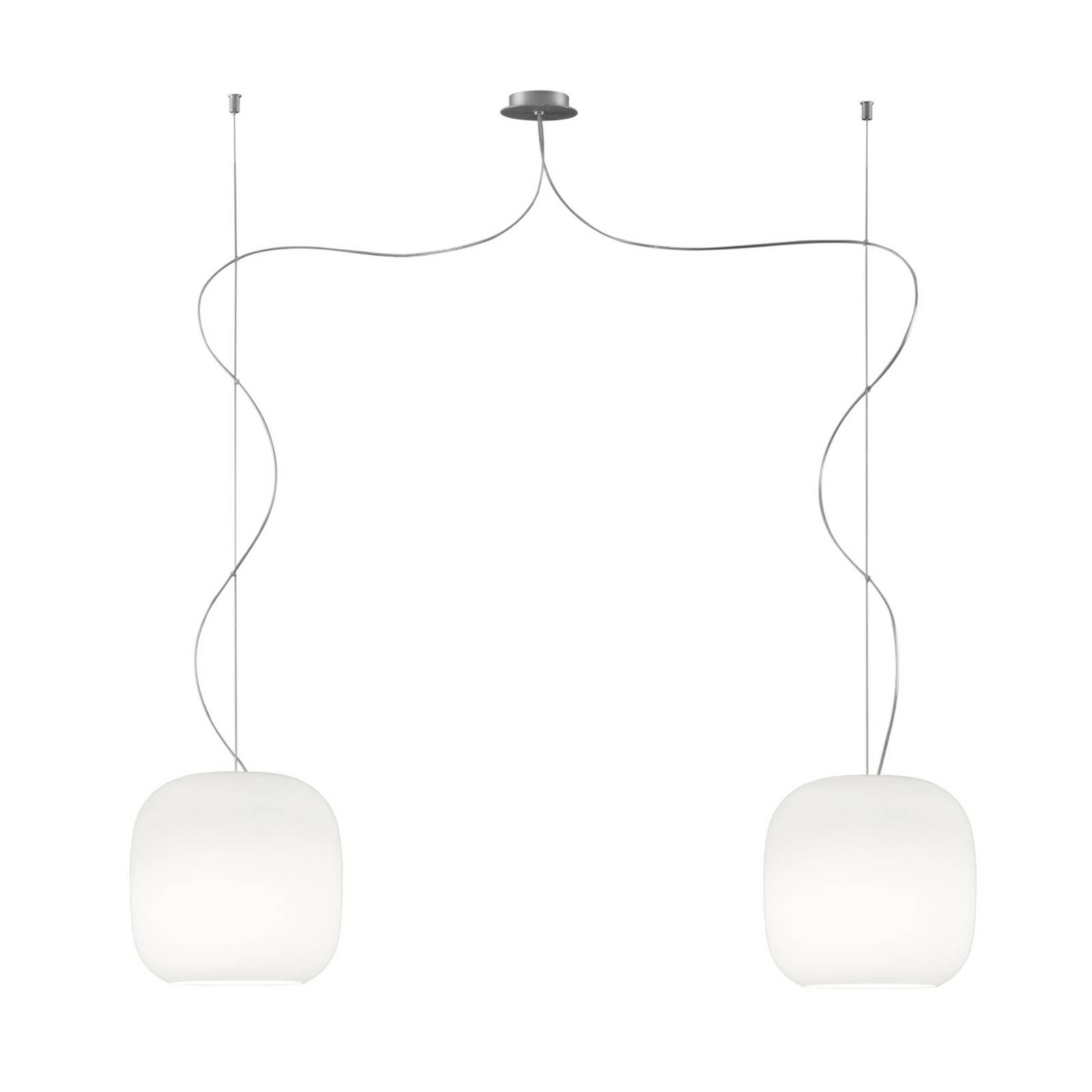 Casablanca Hängelampe Murea, weiß, Glas, 2-flg., 25 cm, E27