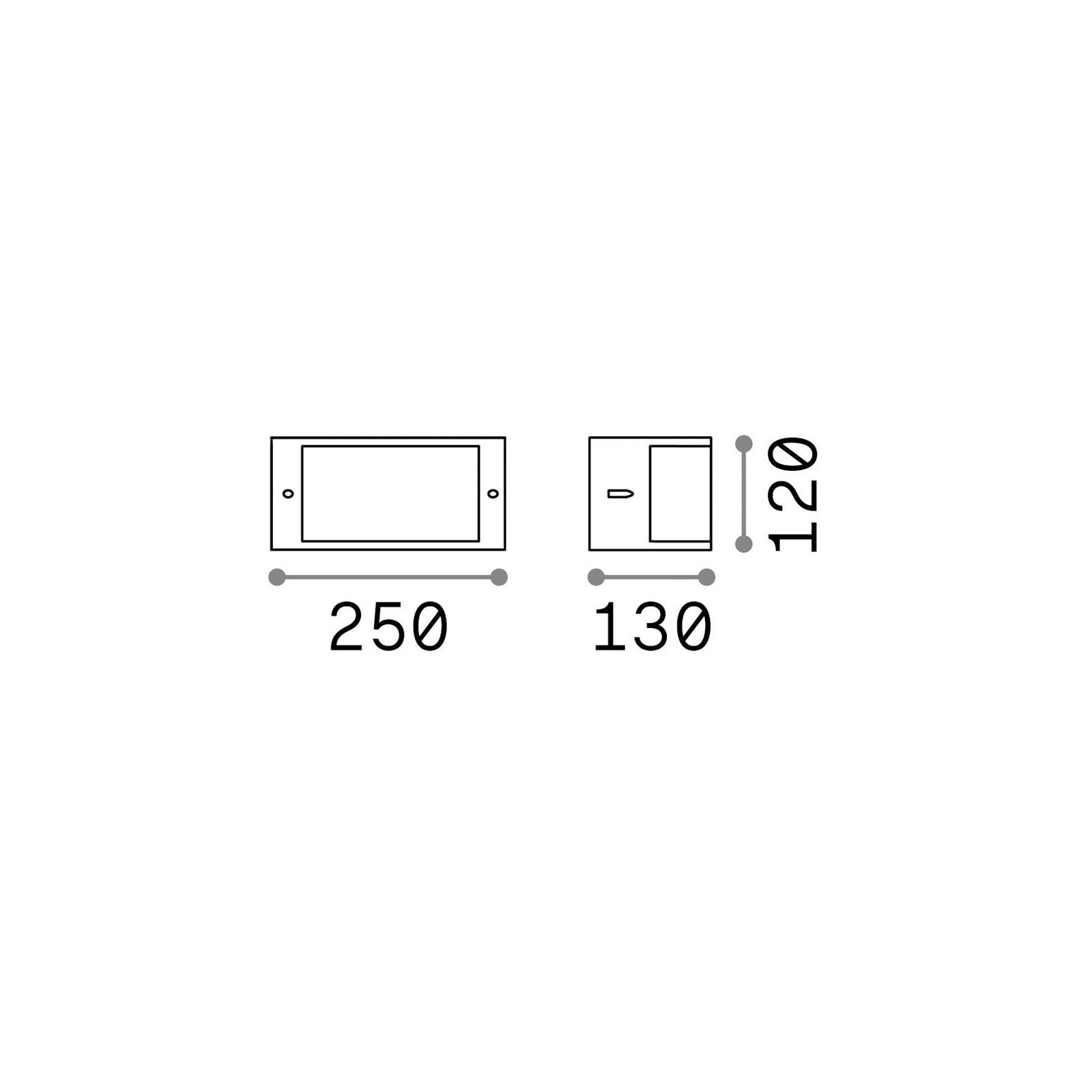 Ideal Lux Außenwandleuchte Rex 1, weiß, Aluminium, IP44, E27