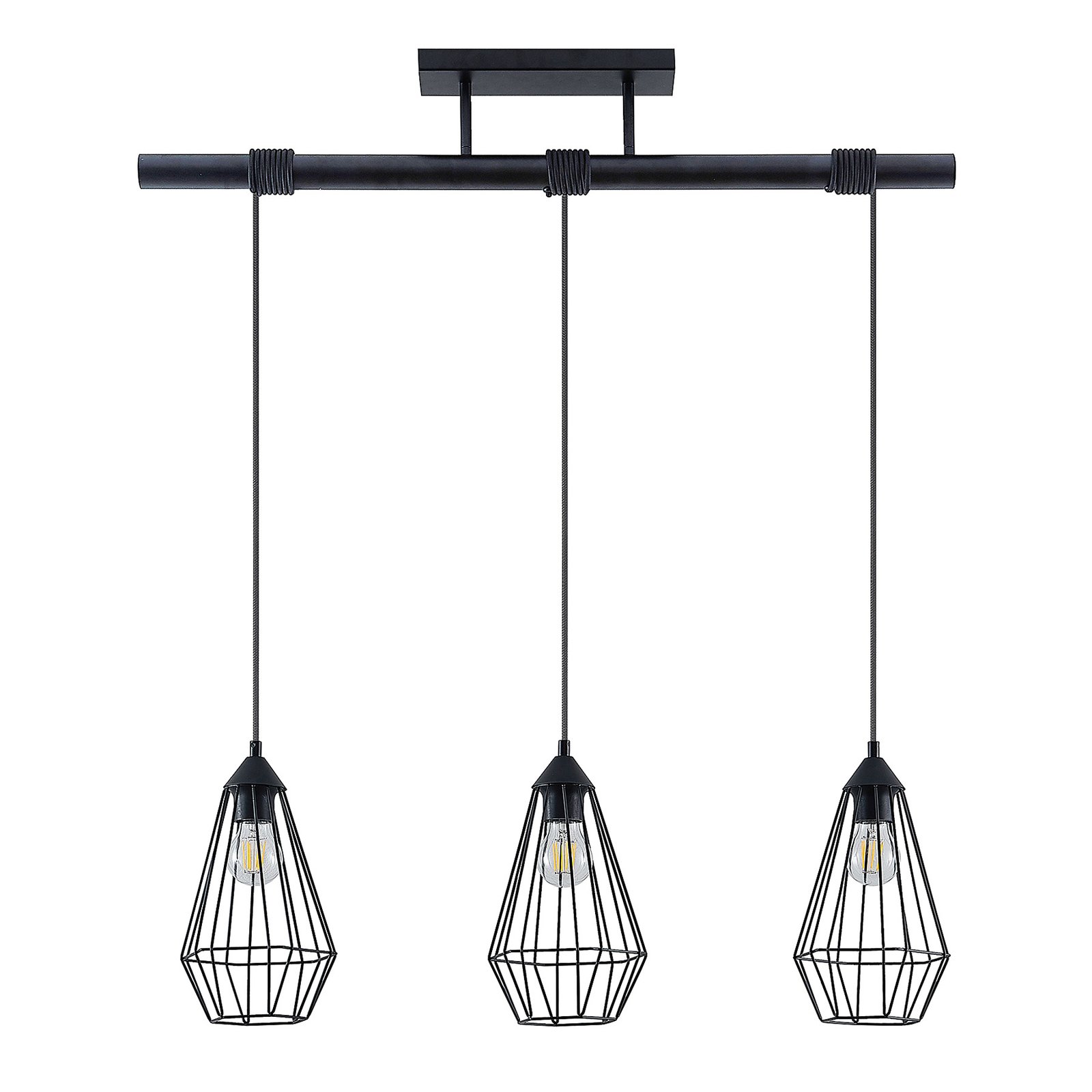 Lindby Remus cage hanging light, 3-bulb