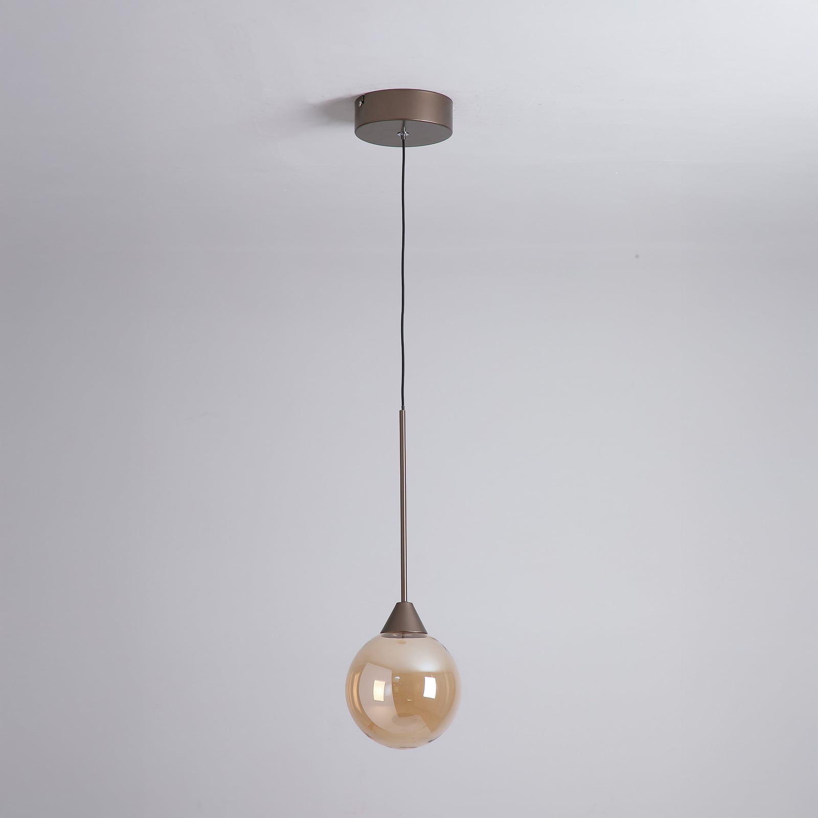LED-Hängeleuchte Opus Lux, 1-fl., bronze, Glas amber, CCT